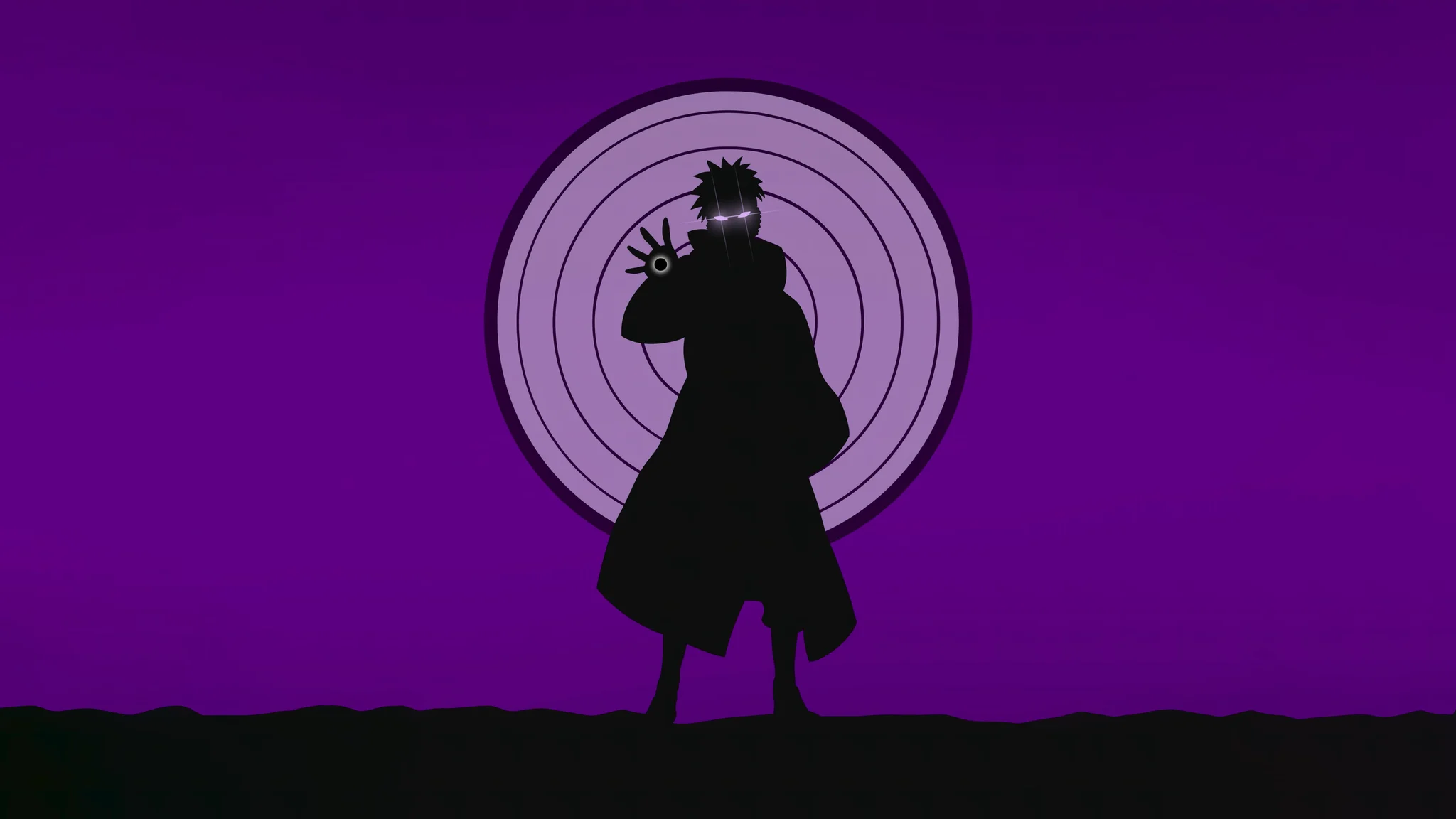 Pain Naruto Silhouette Purple Wallpaper 4K