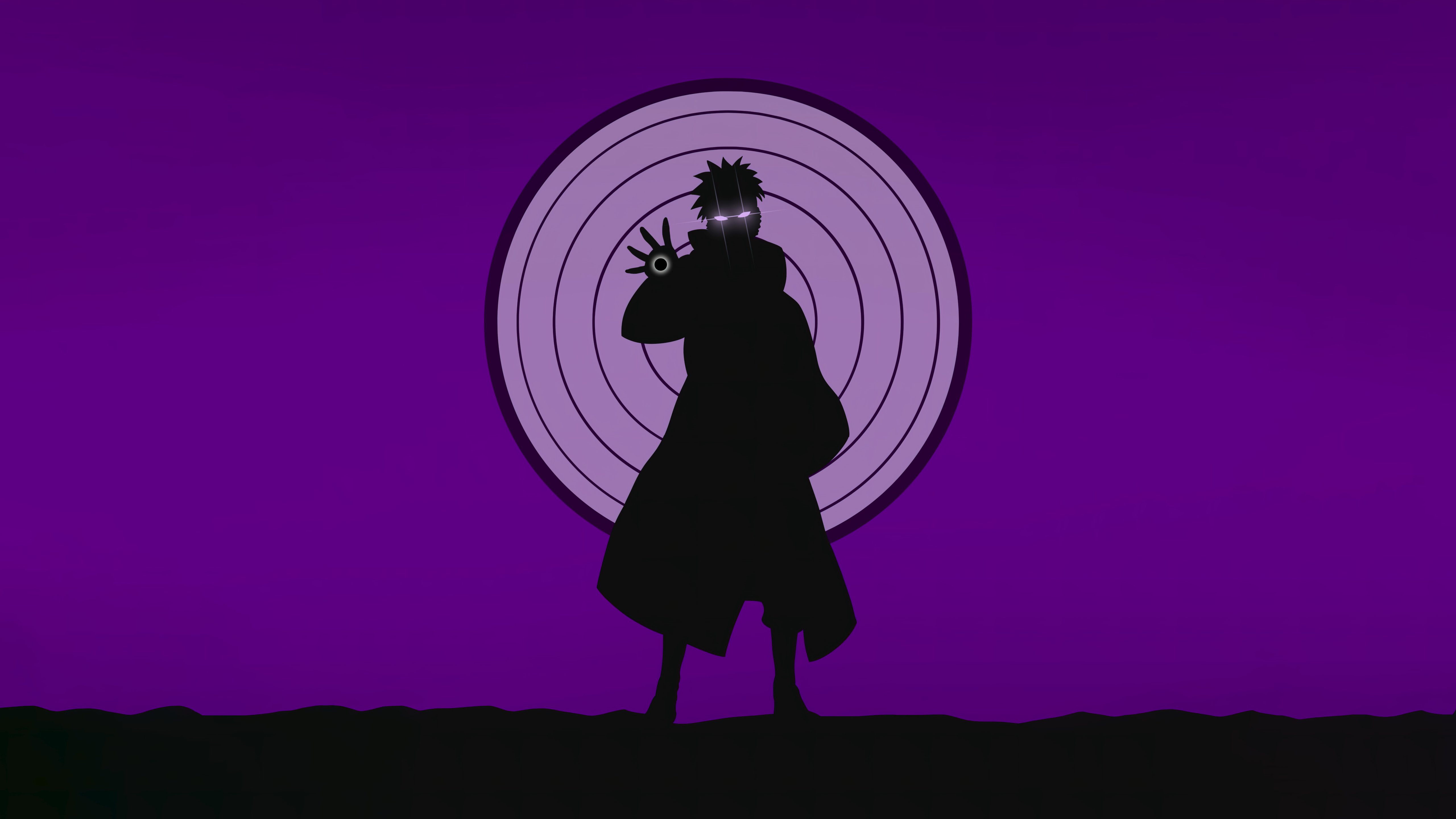 Pain Naruto Silhouette Purple Wallpaper 4K