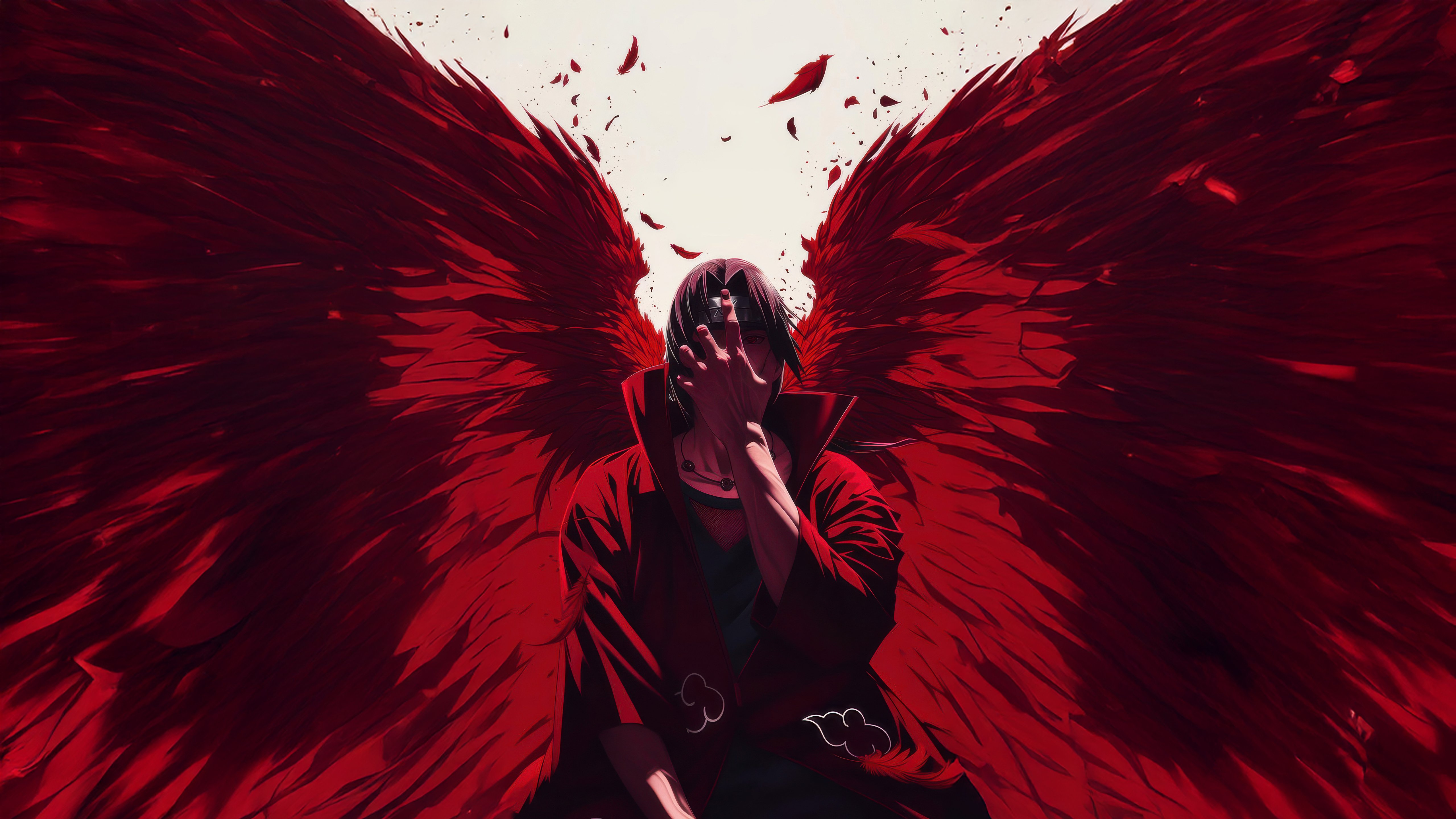 Itachi Uchiha Red Wings Wallpaper 4K