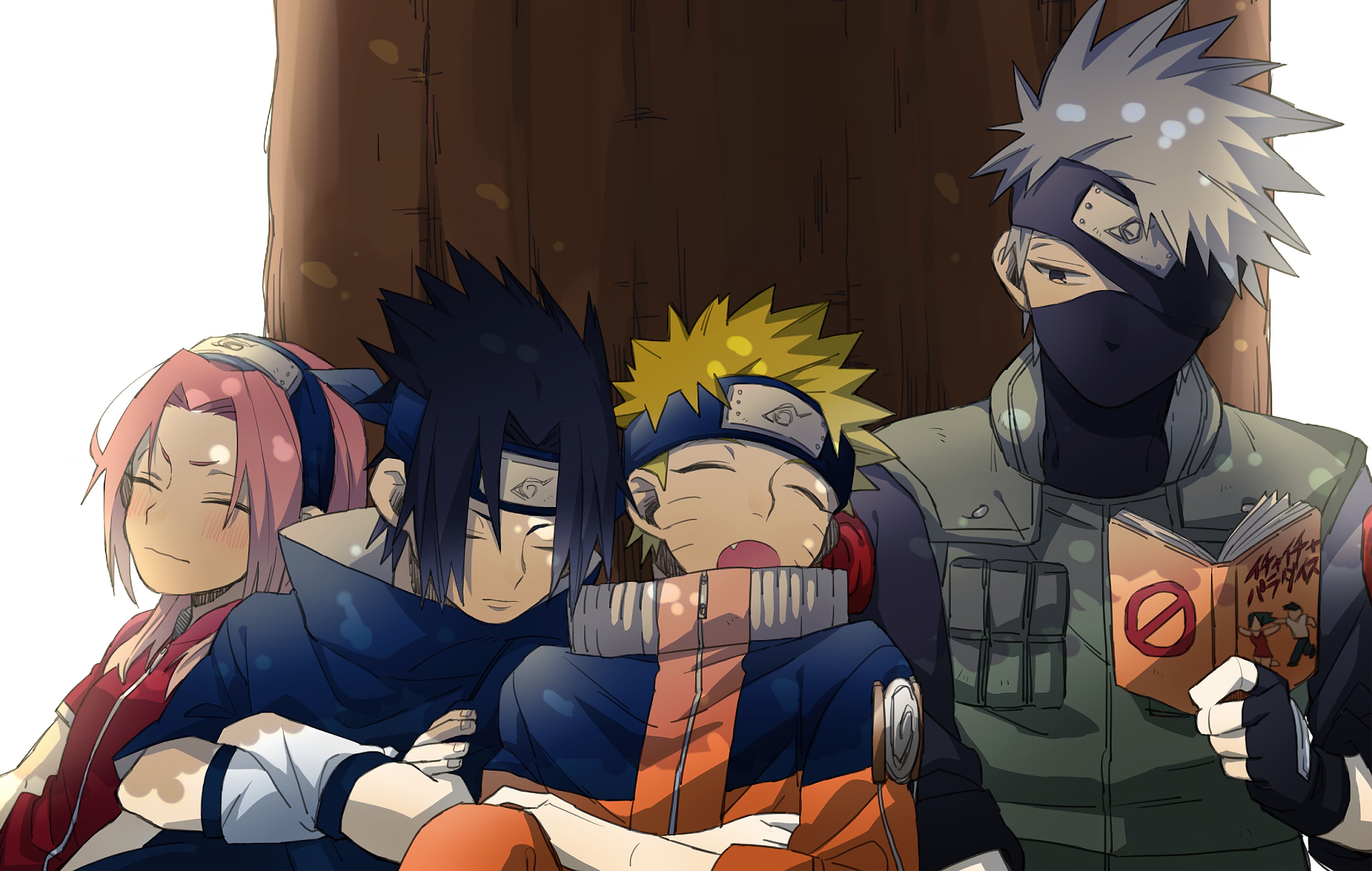 Team 7 Resting Together – Naruto Wallpaper
