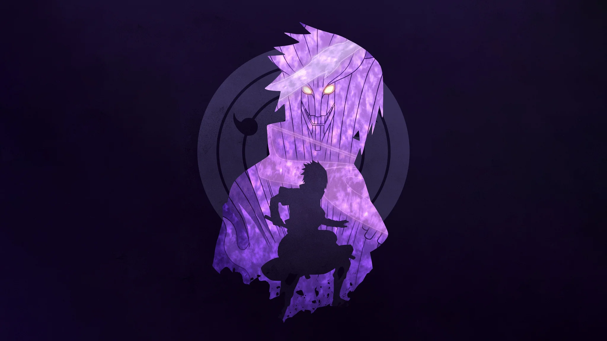 Sasuke Uchiha Susanoo Purple Wallpaper 4K