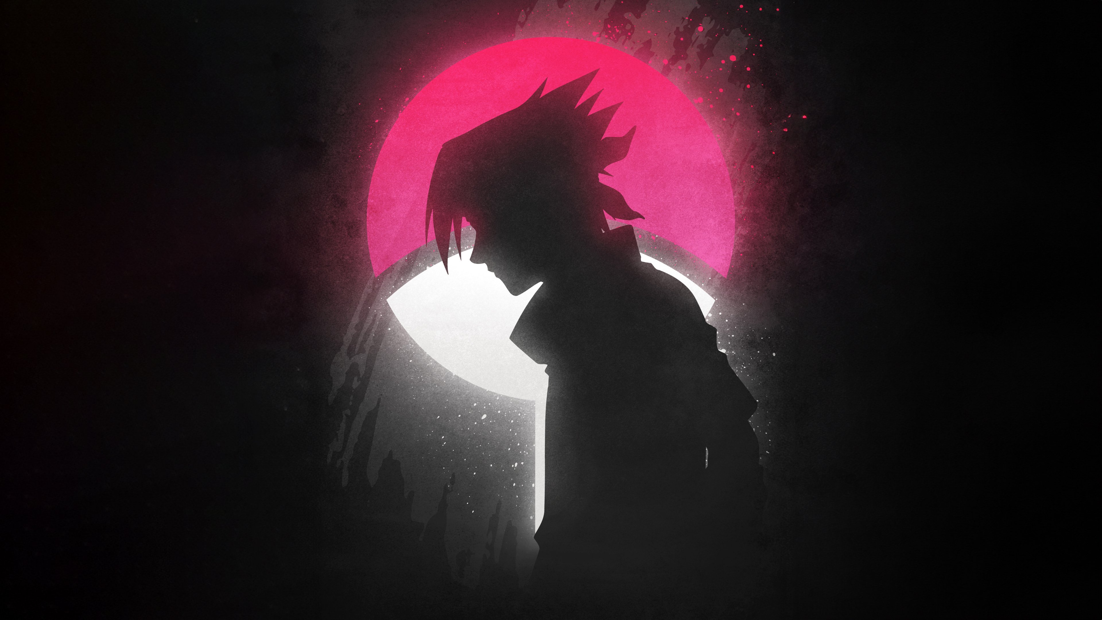 Sasuke Uchiha Silhouette 4K Wallpaper Dark Moon