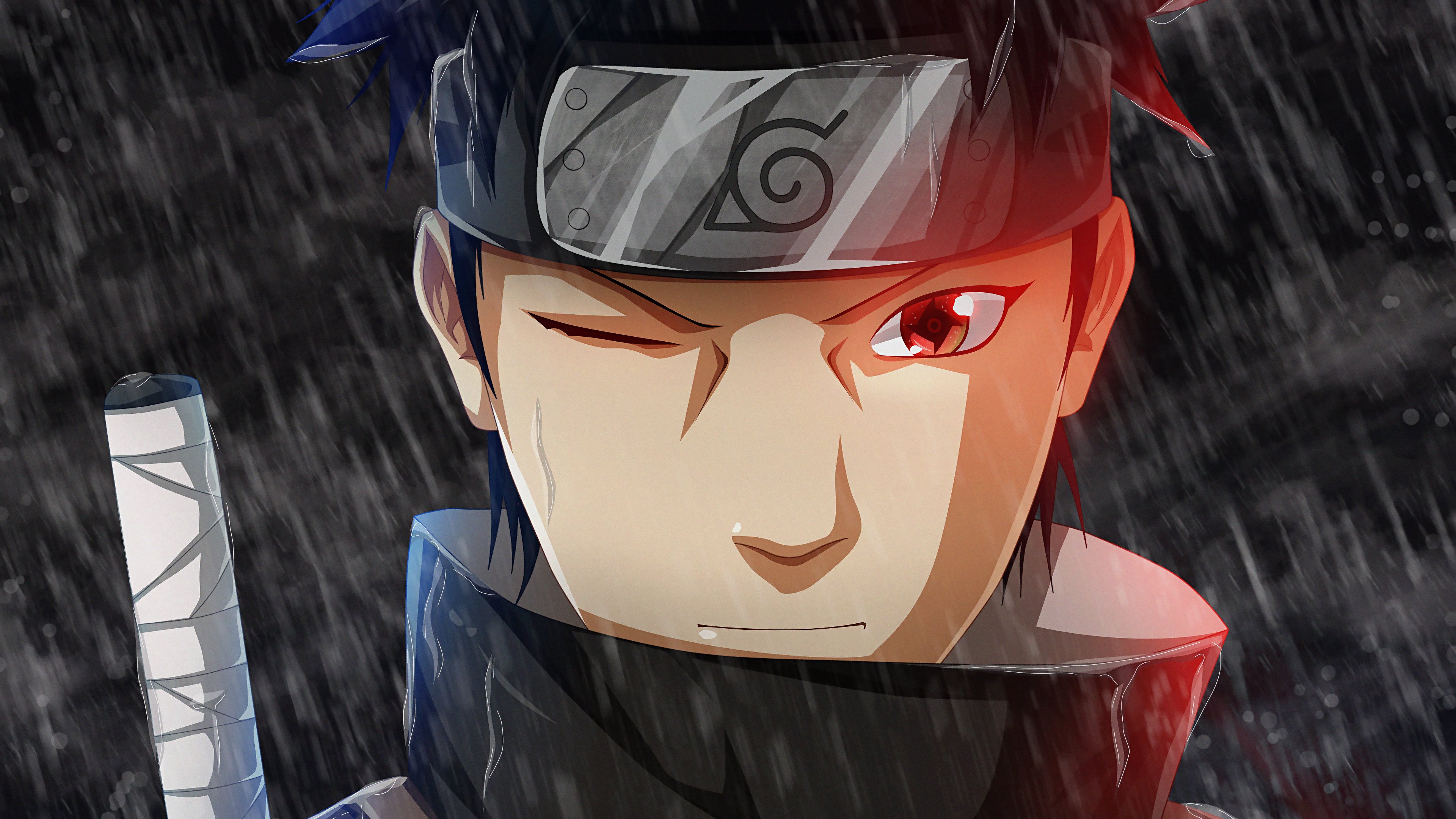 Shisui Uchiha Sharingan Wallpaper in the Rain