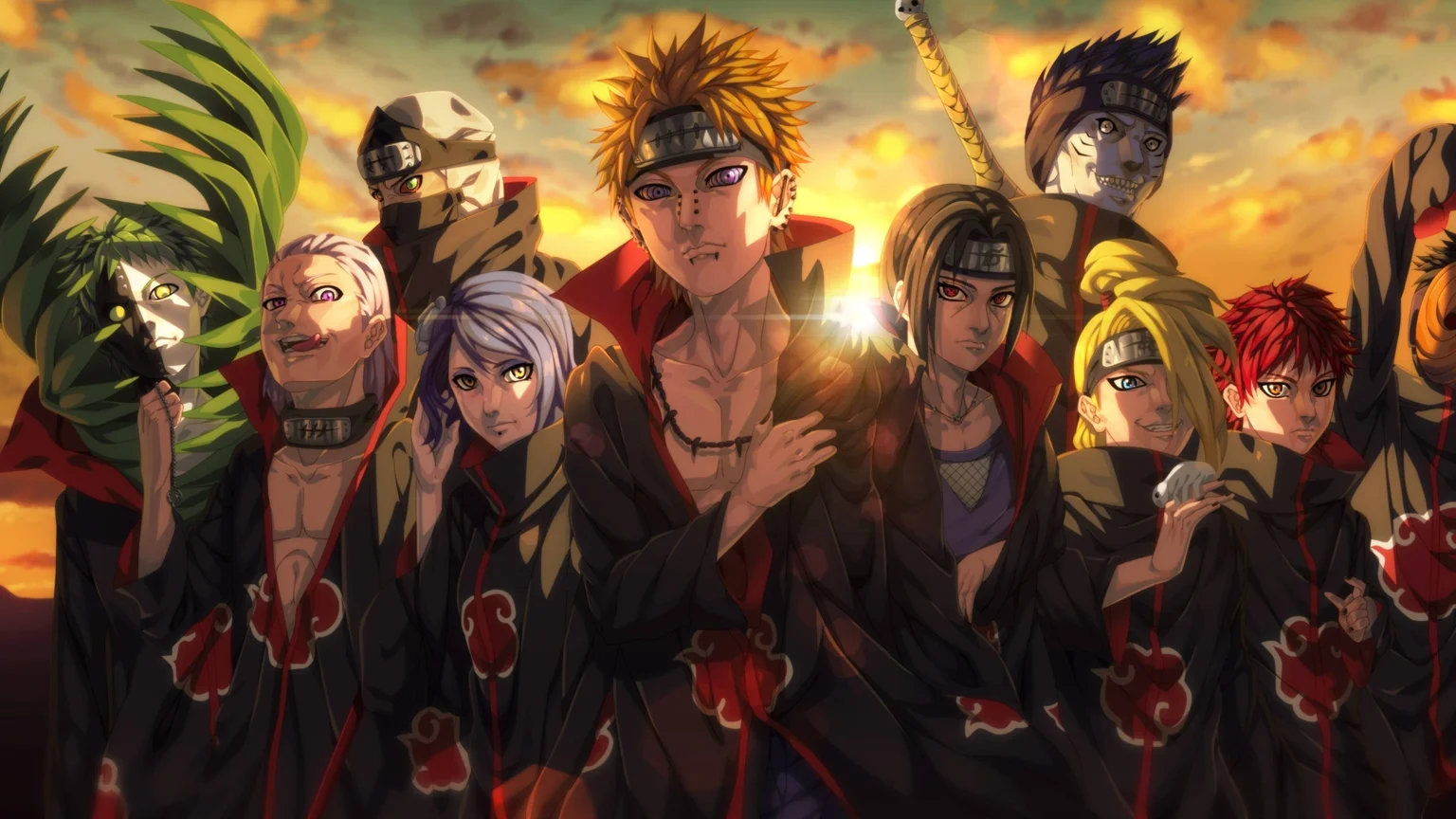 Akatsuki Members United Naruto 4K Wallpaper