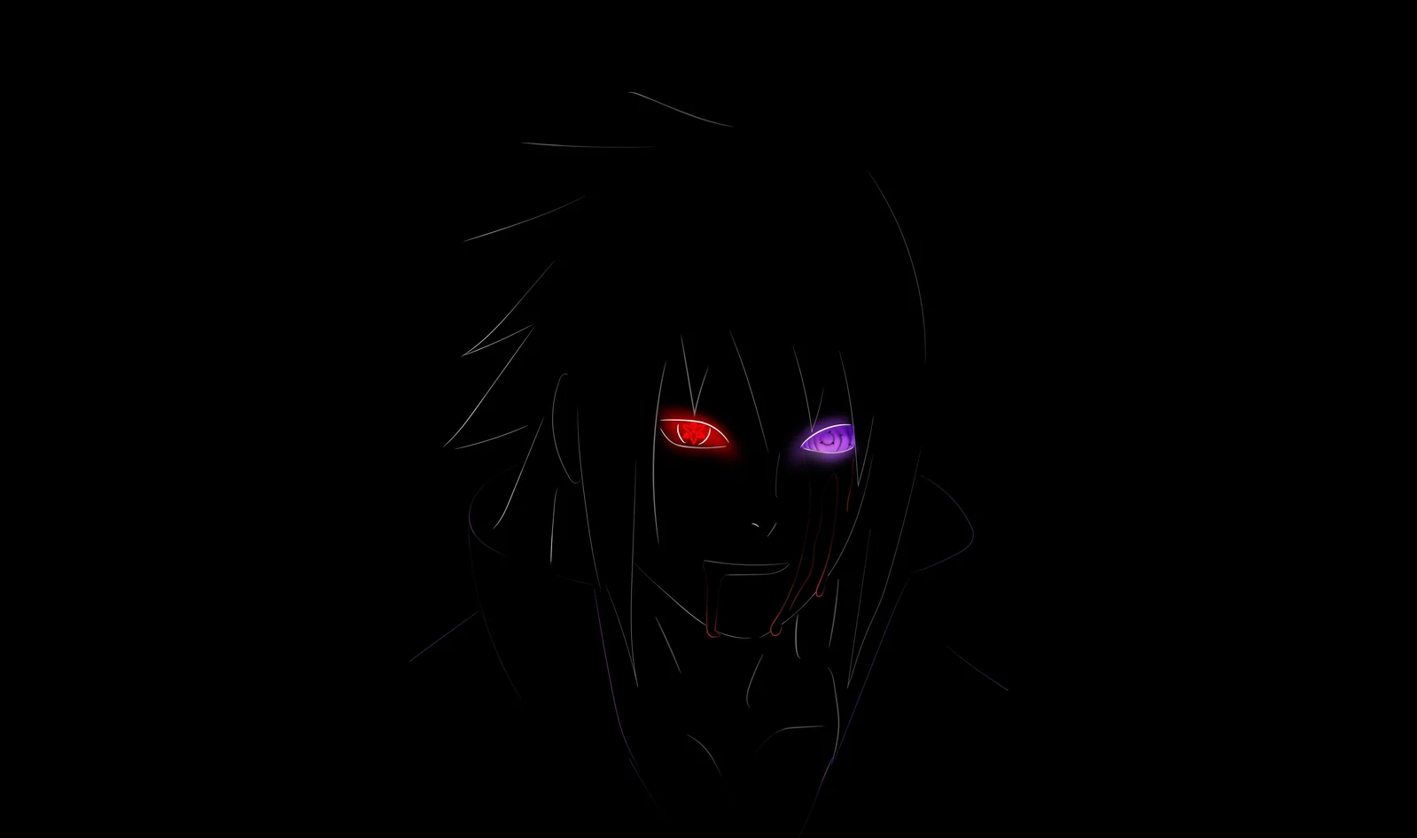 Sasuke Uchiha Dark Glowing Eyes 4K Wallpaper