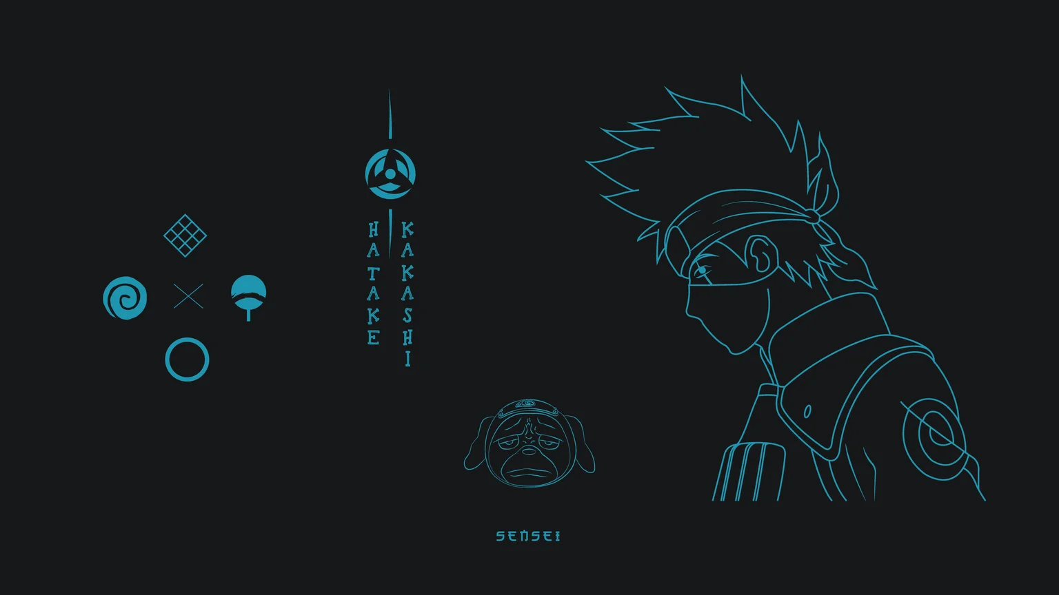 Kakashi Hatake Sensei Minimal Dark 4K Wallpaper