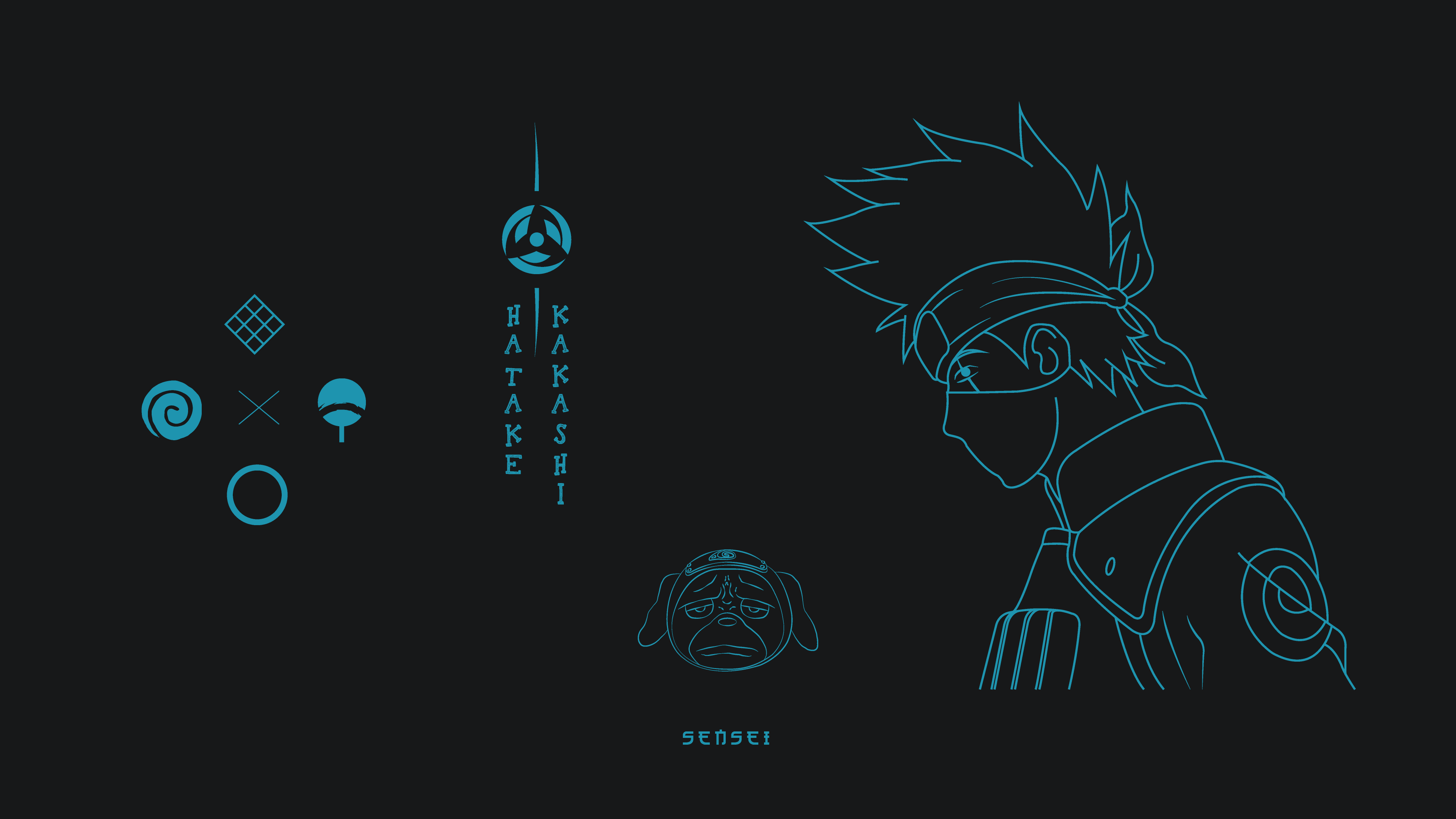 Kakashi Hatake Sensei Minimal Dark 4K Wallpaper
