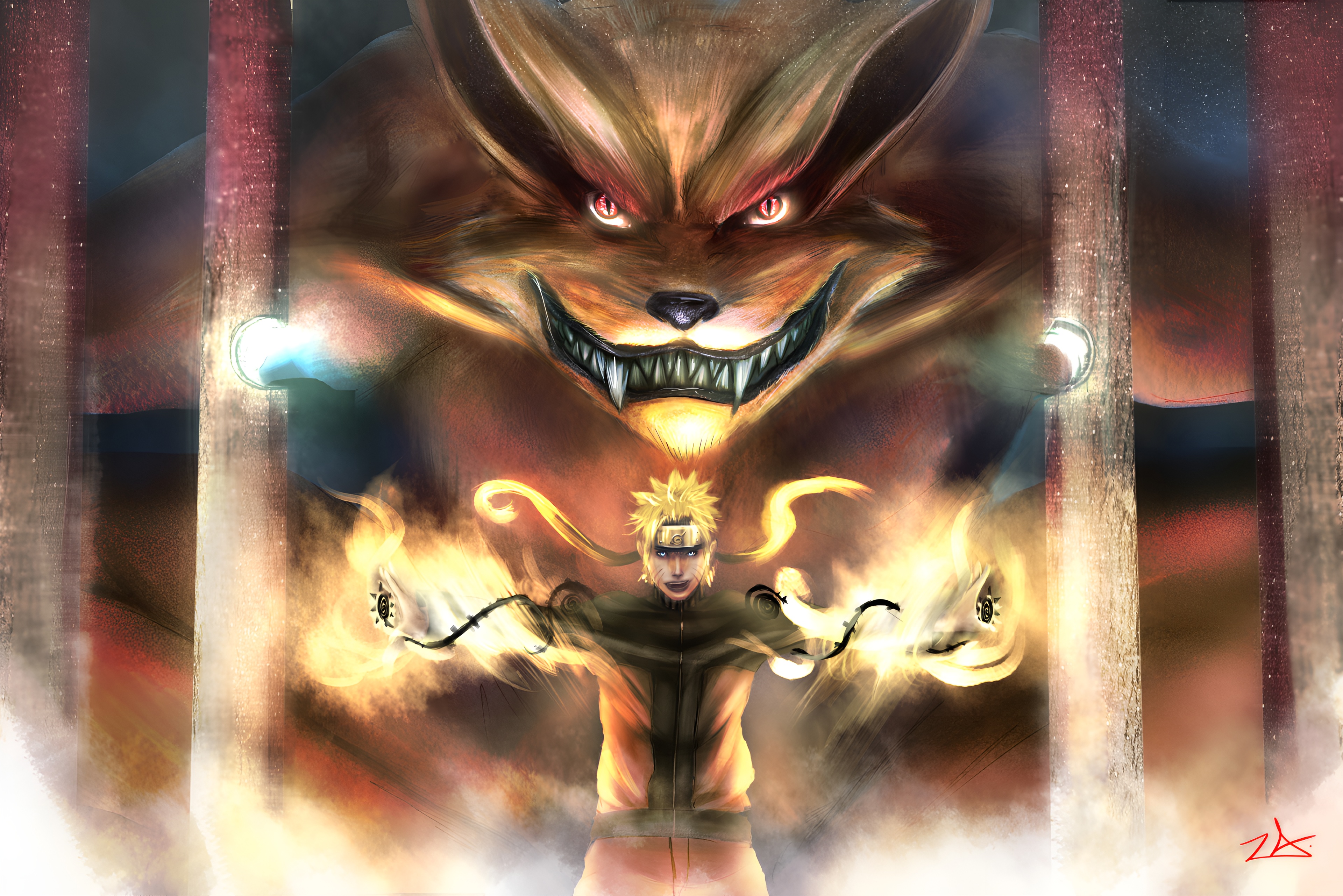 Naruto & Kurama Nine-Tails 4K Wallpaper