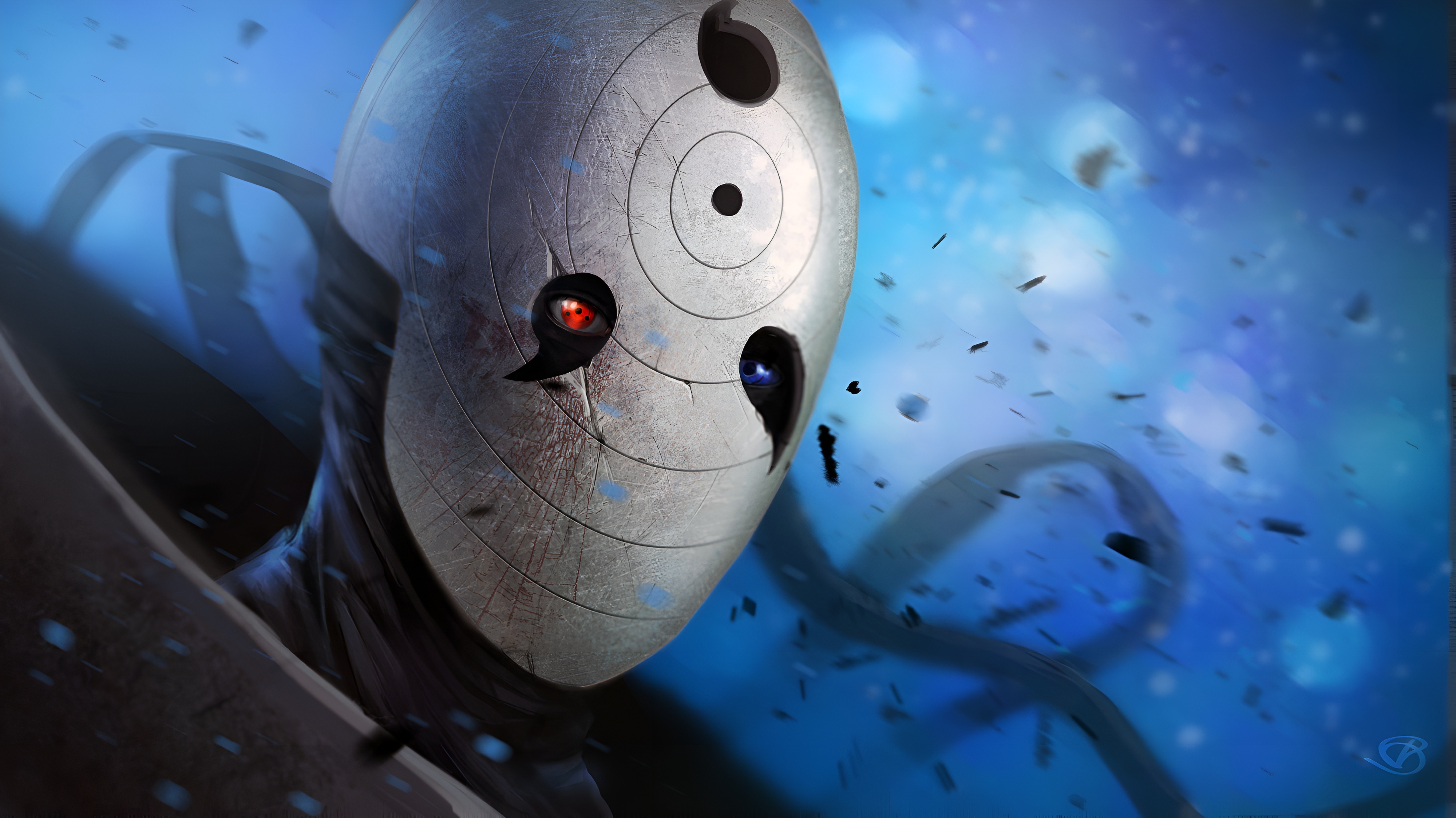 Obito Uchiha Broken Mask 4K Wallpaper