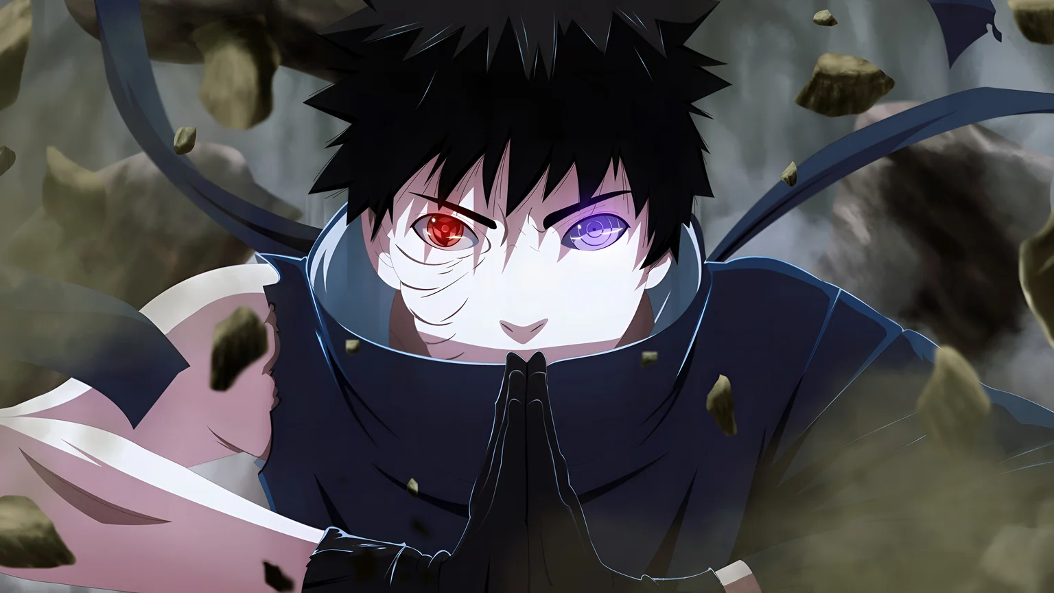 Obito Uchiha Doppio Sharingan Sfondo 4K