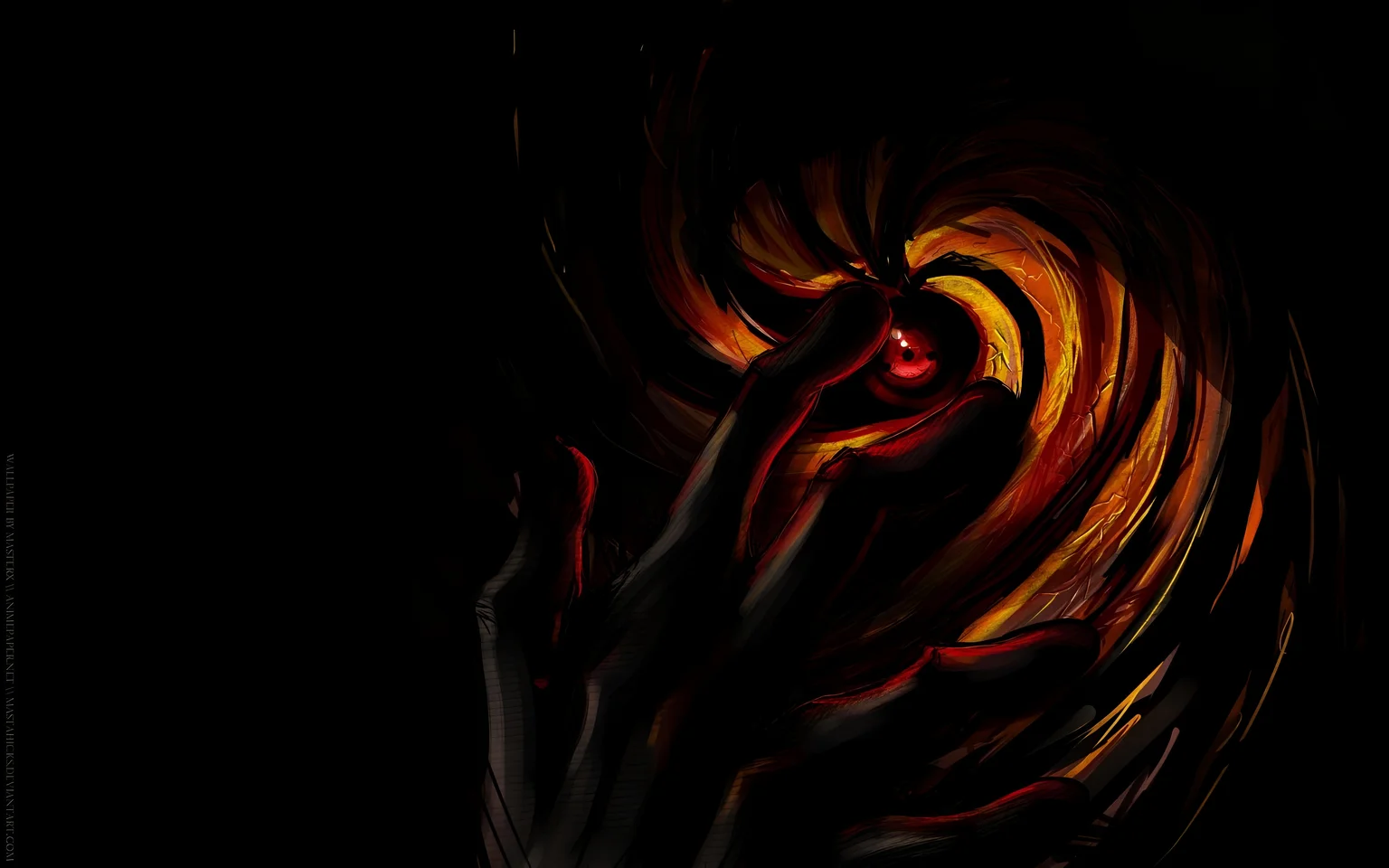 Obito Uchiha Dark Flames 4K Wallpaper