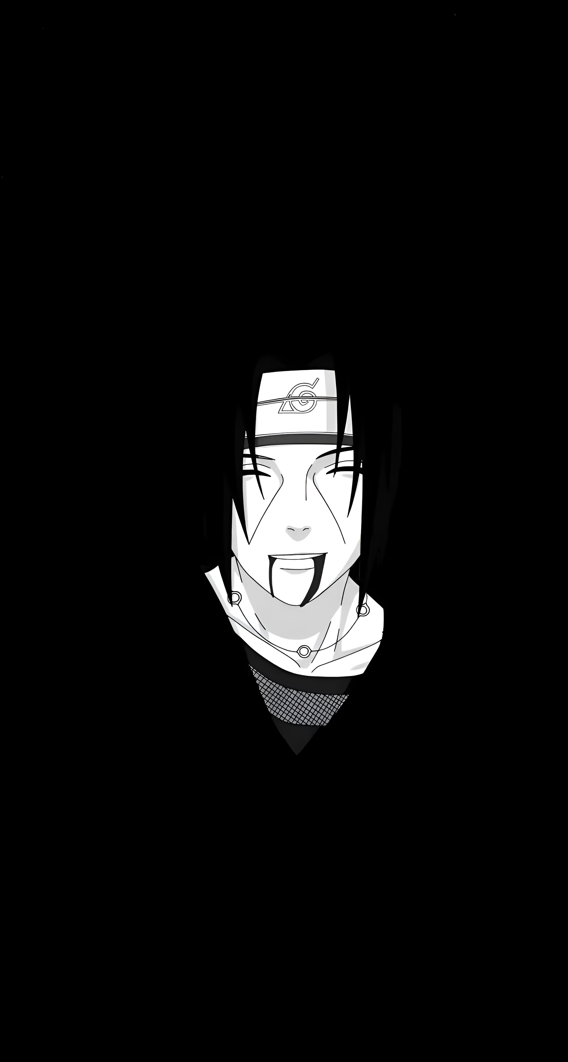 Itachi Uchiha Minimalist Black & White Wallpaper