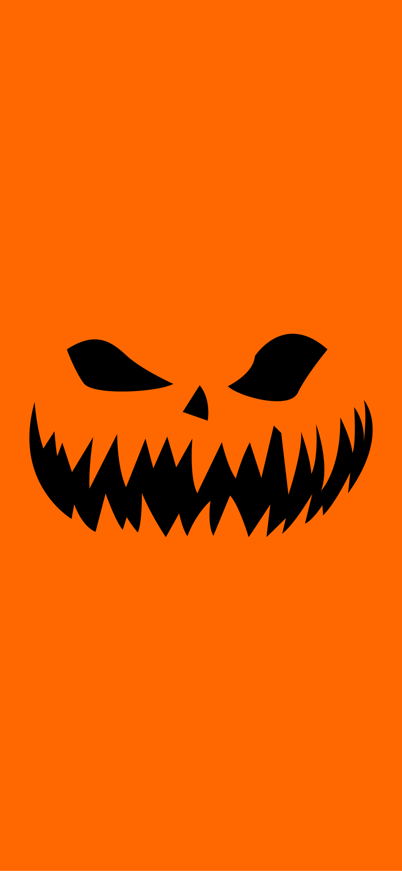 Halloween Minimalistic Pumpkin Face Wallpaper 4K