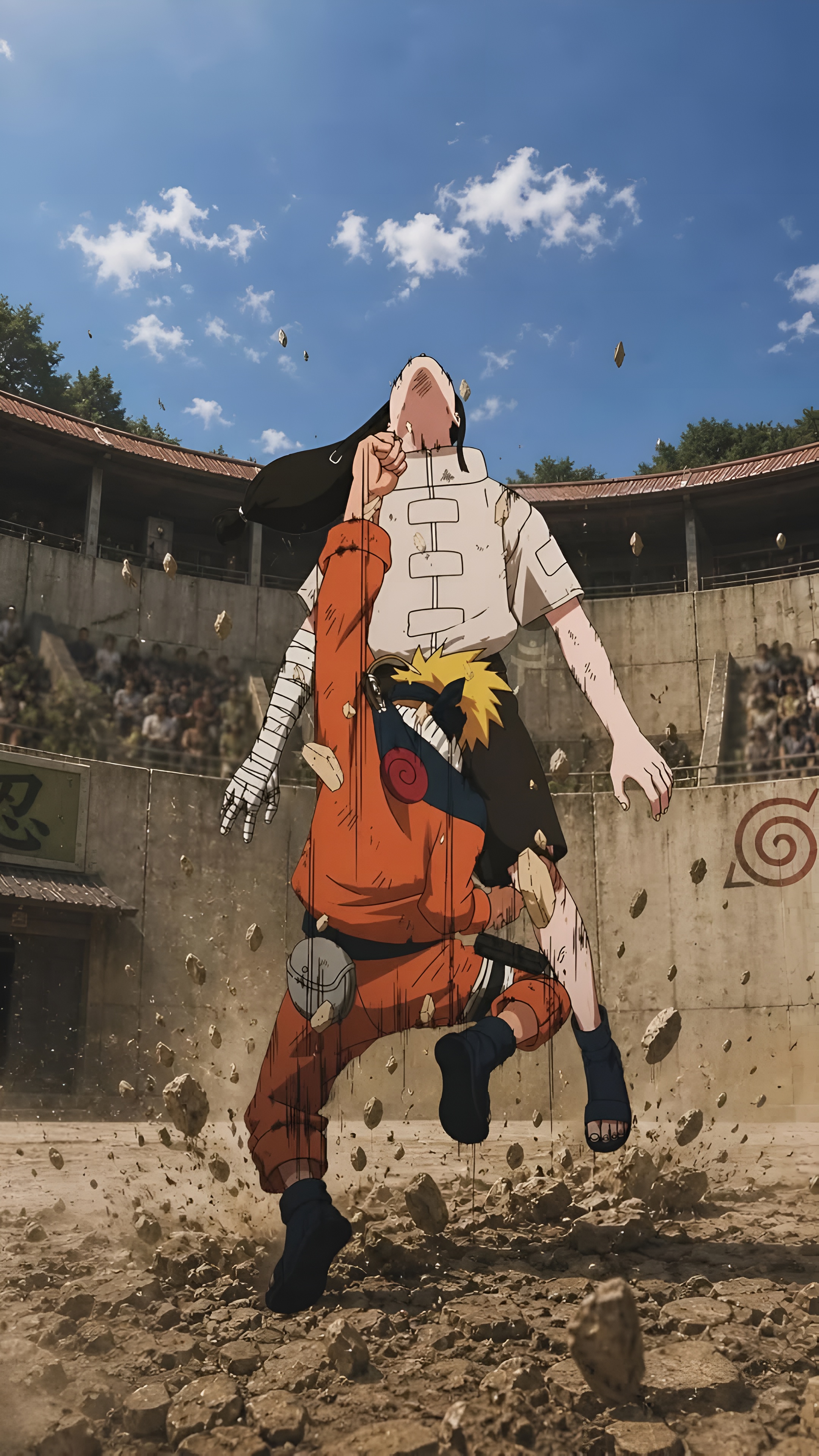 Naruto vs Neji Epic Battle Wallpaper 4K
