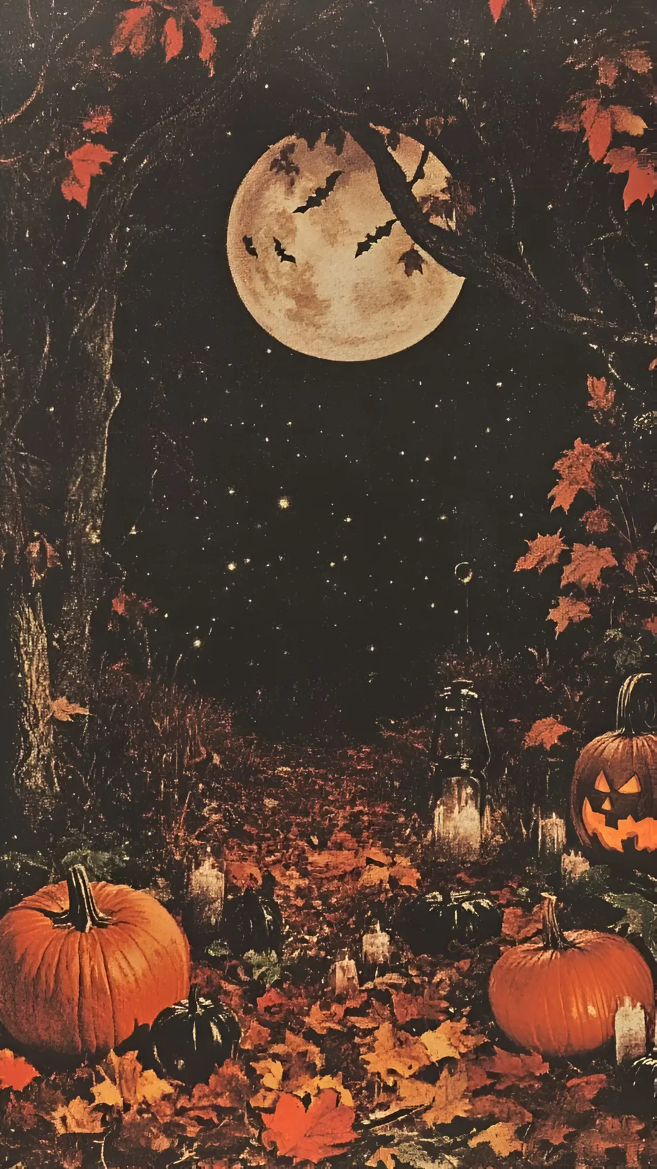 Halloween Night Moon Pumpkin Wallpaper 4K