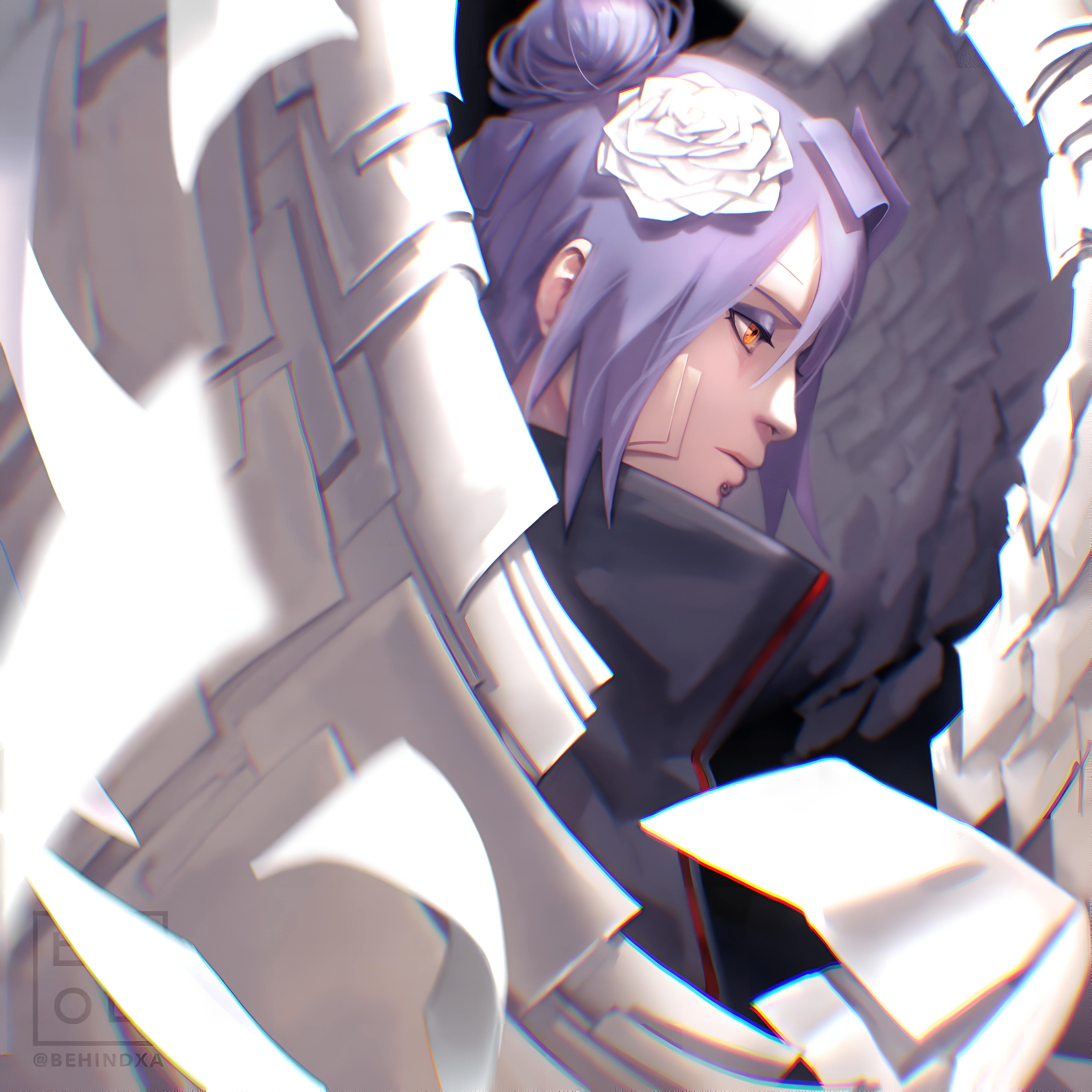 Konan Akatsuki Wallpaper – White Rose 4K