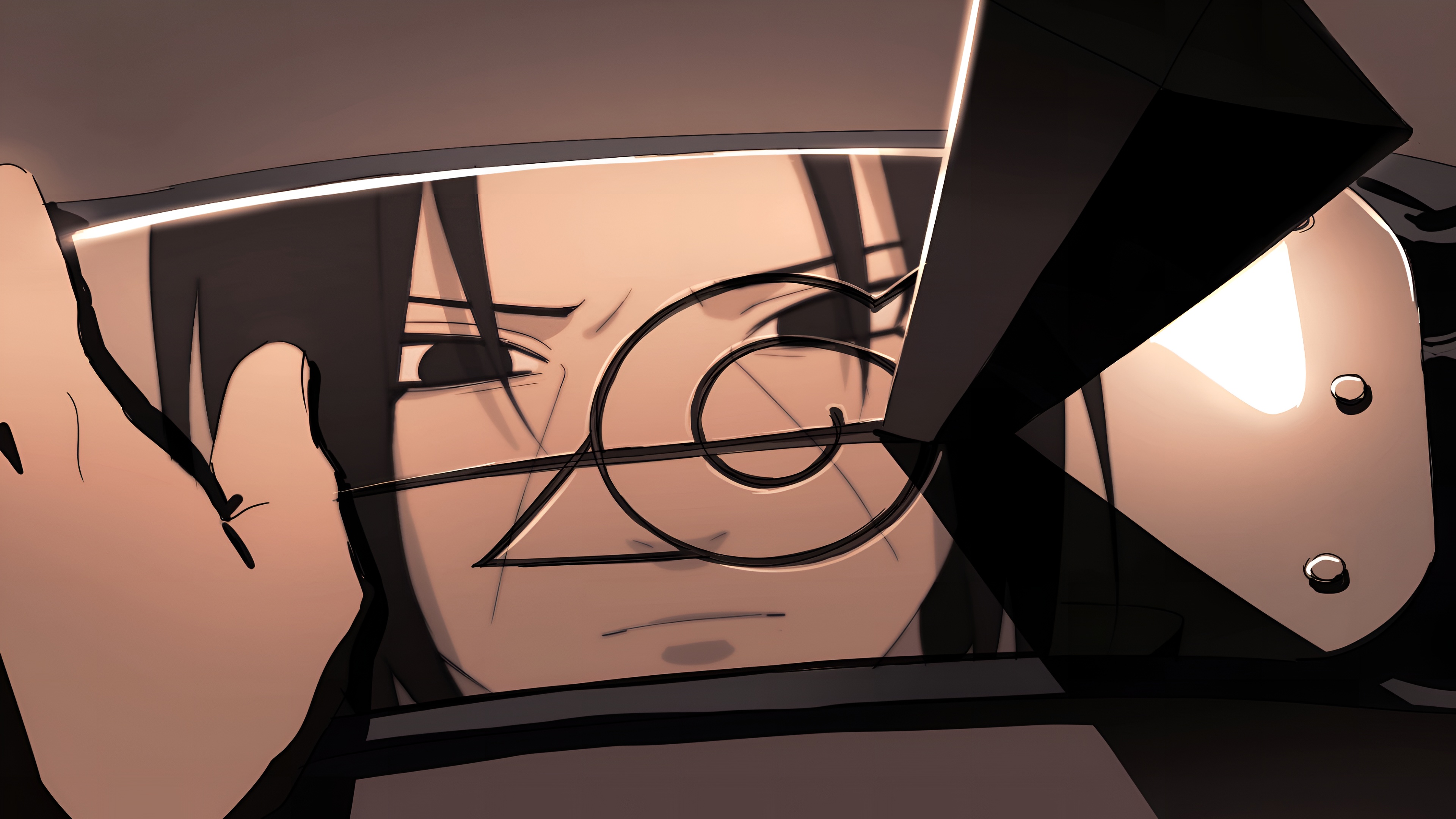 Sasuke Uchiha Blade Reflection 4K Wallpaper