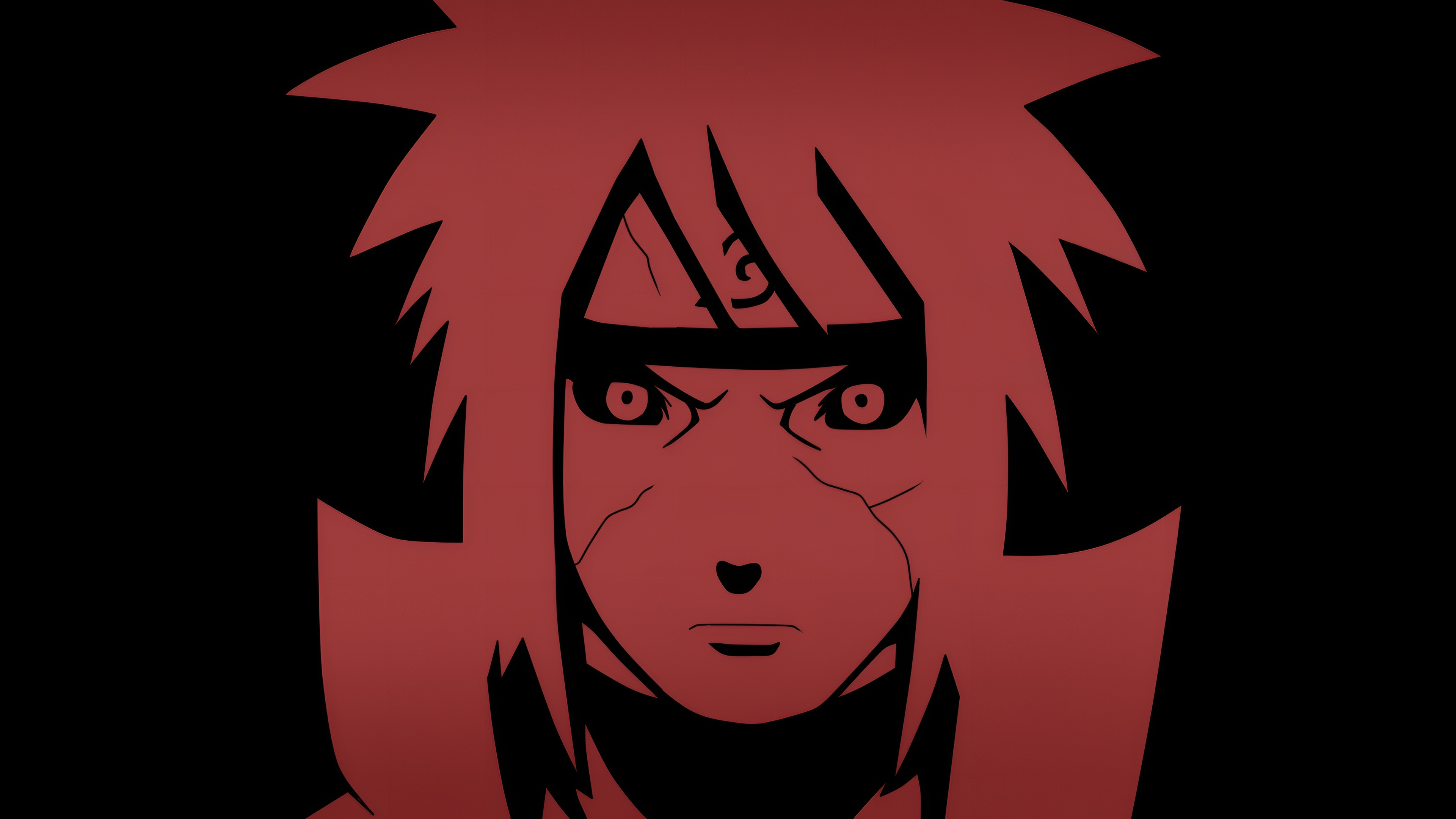 Minato Namikaze Red Minimalist 4K Wallpaper