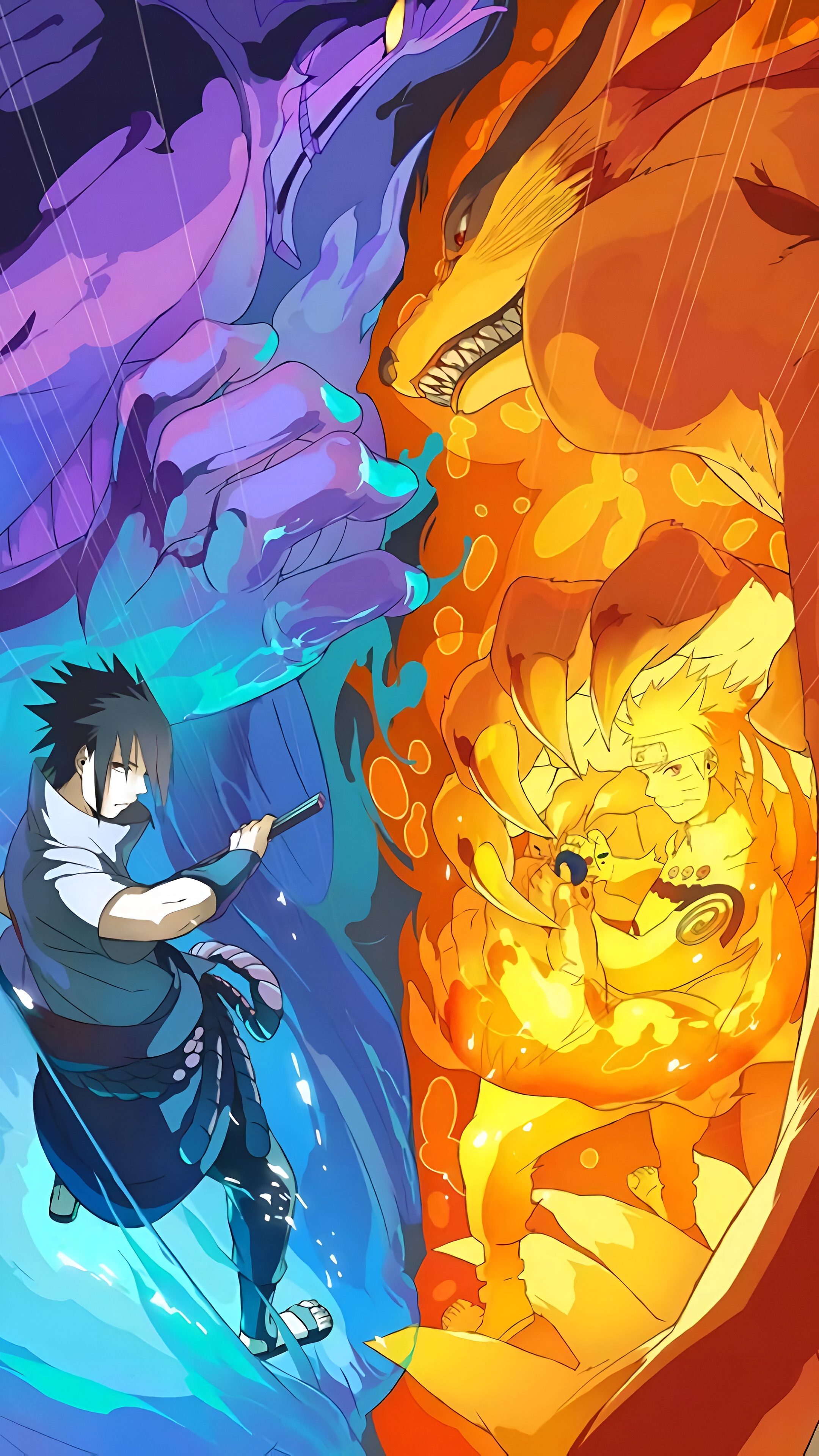 Naruto and Sasuke Epic Clash 4K Wallpaper