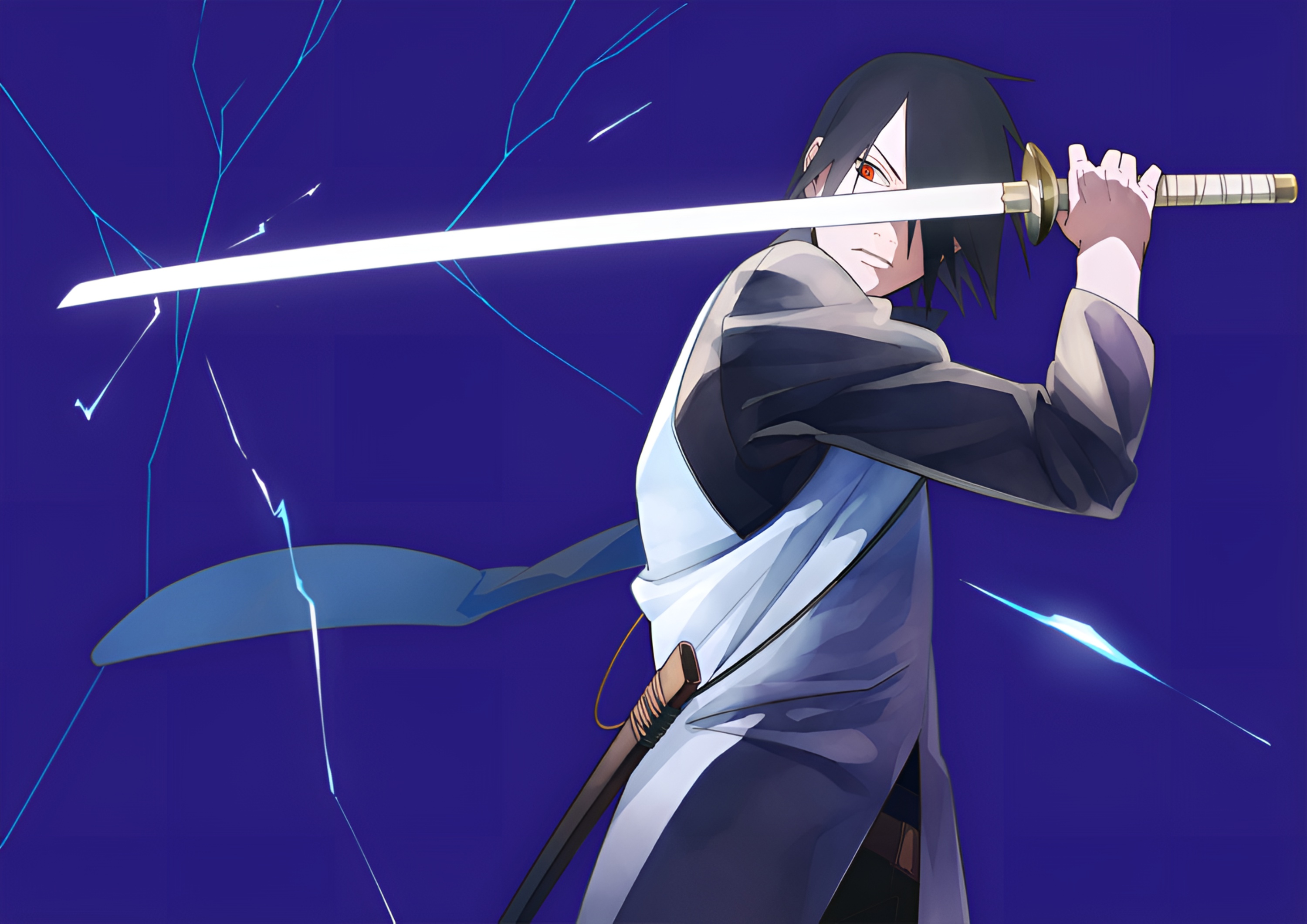 Sasuke Uchiha Sword Strike 4K Wallpaper
