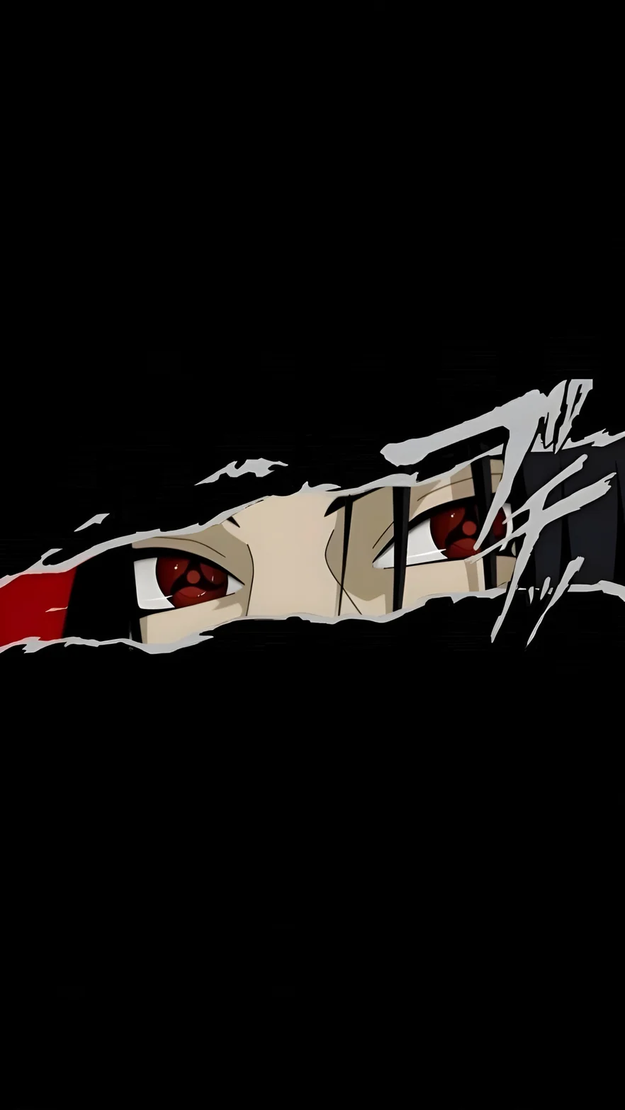 Itachi Uchiha Sharingan Macho Meusi ya 4K Mandhari