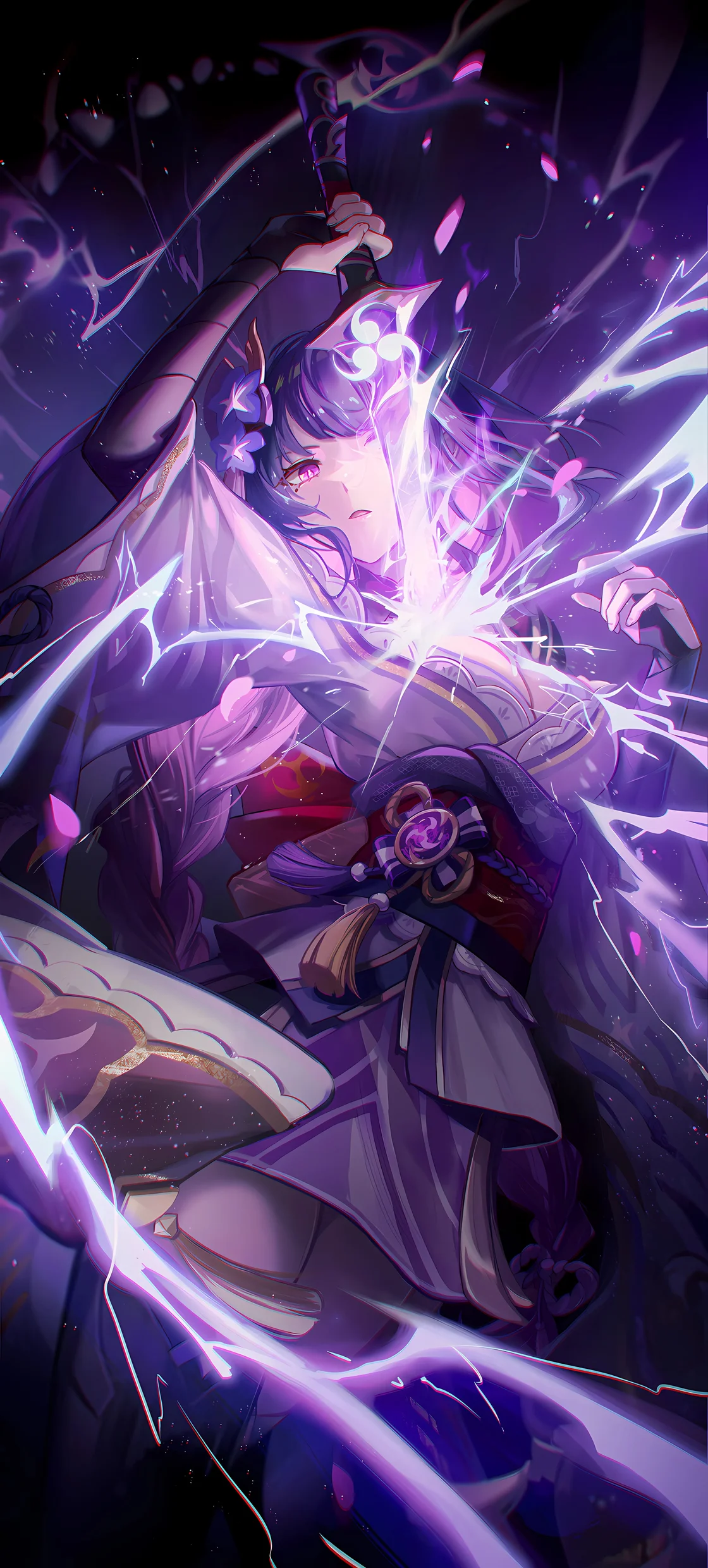 Raiden Shogun 4K Hintergrundbild – Genshin Impact