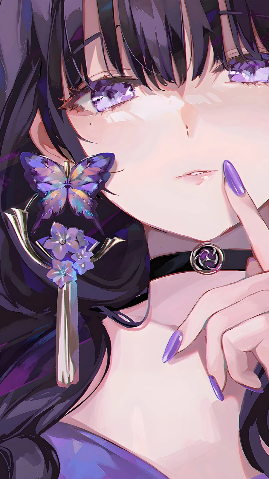 Raiden Shogun Purple Aesthetic Anime Wallpaper 4K