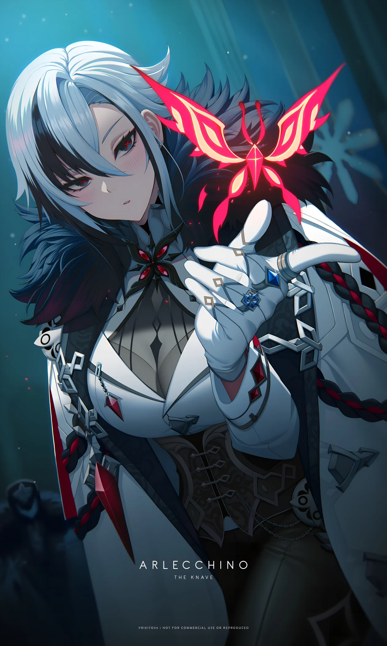 วอลเปเปอร์ 4K Arlecchino The Knave จาก Genshin Impact
