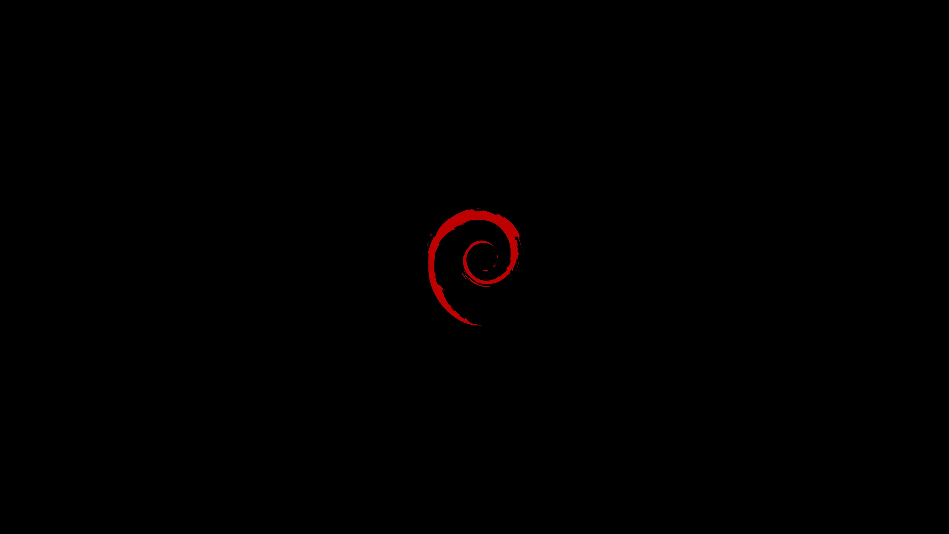 Debian Linux Red Spiral 4K Wallpaper