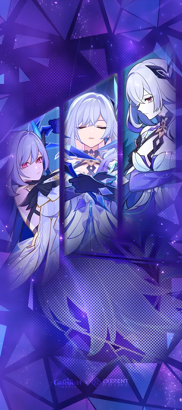 Skirk Triple Panel Genshin Impact 4K Wallpaper
