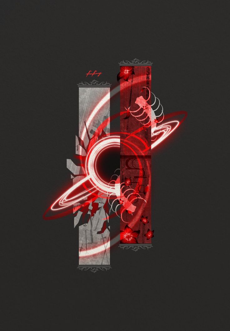 Red Neon Asian Art Wallpaper 4K