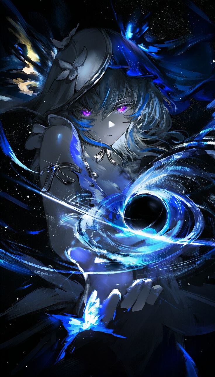 Black Hole Anime Girl Wallpaper 4K