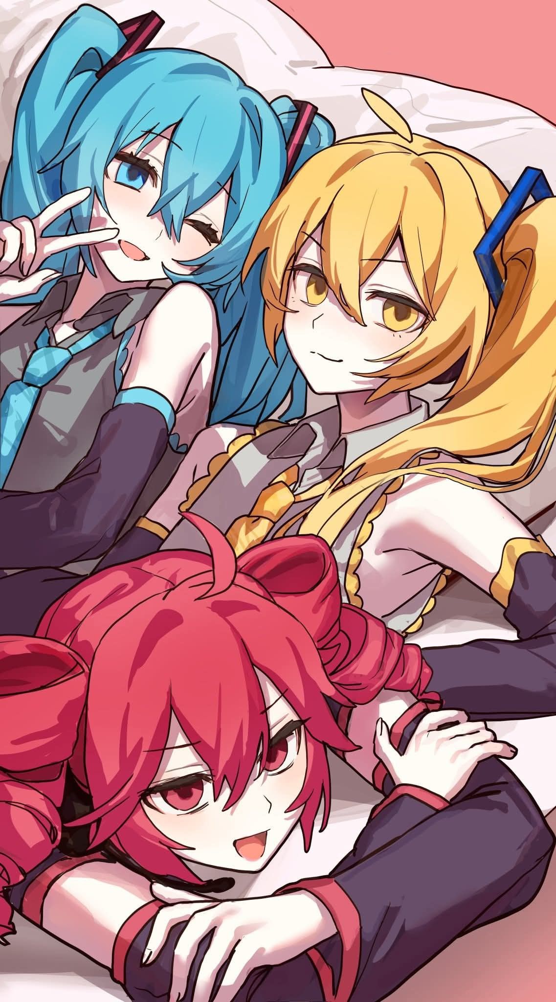 Hatsune Miku Trio Anime Wallpaper 4K