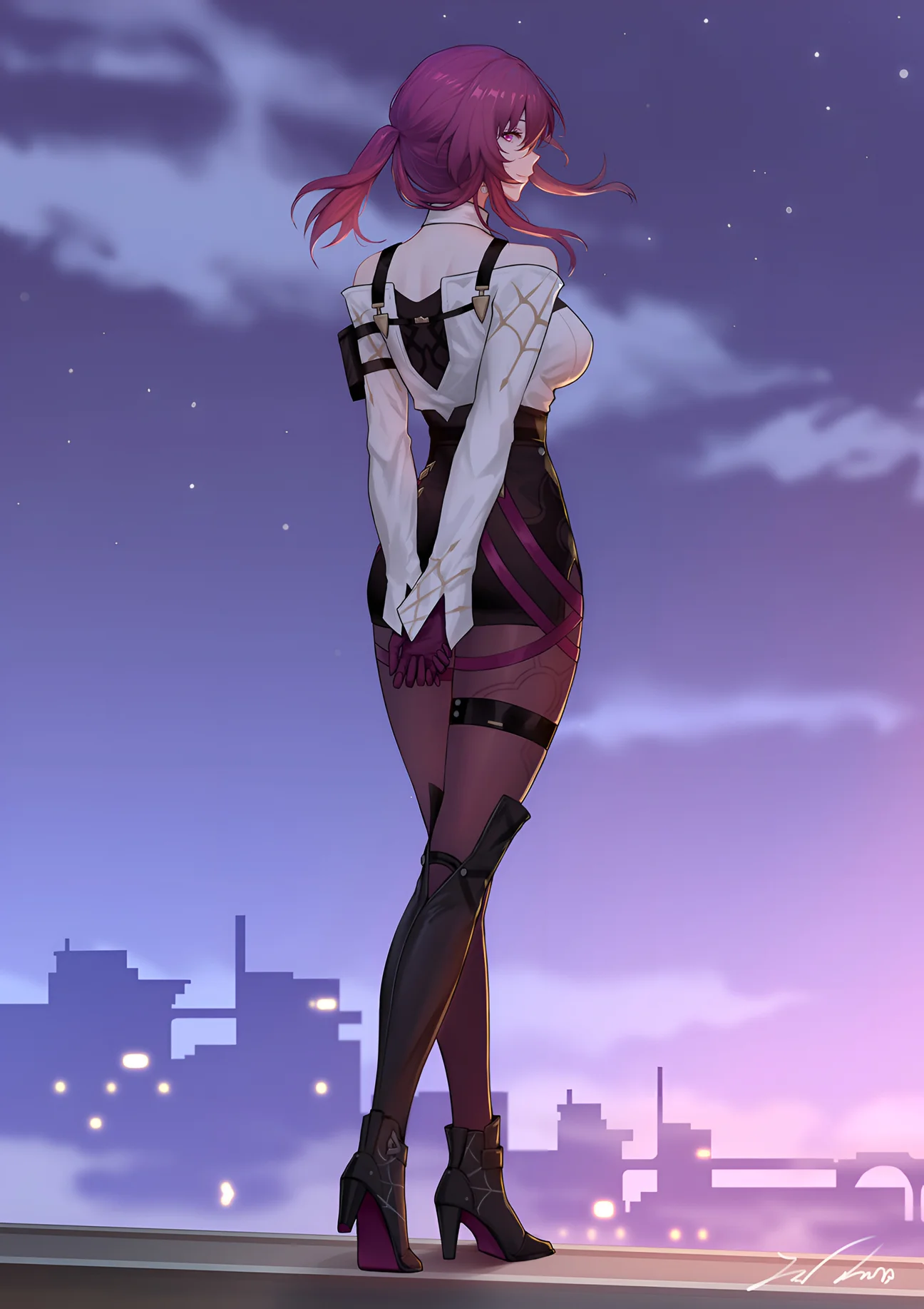 Kafka Honkai Star Rail Night City Wallpaper