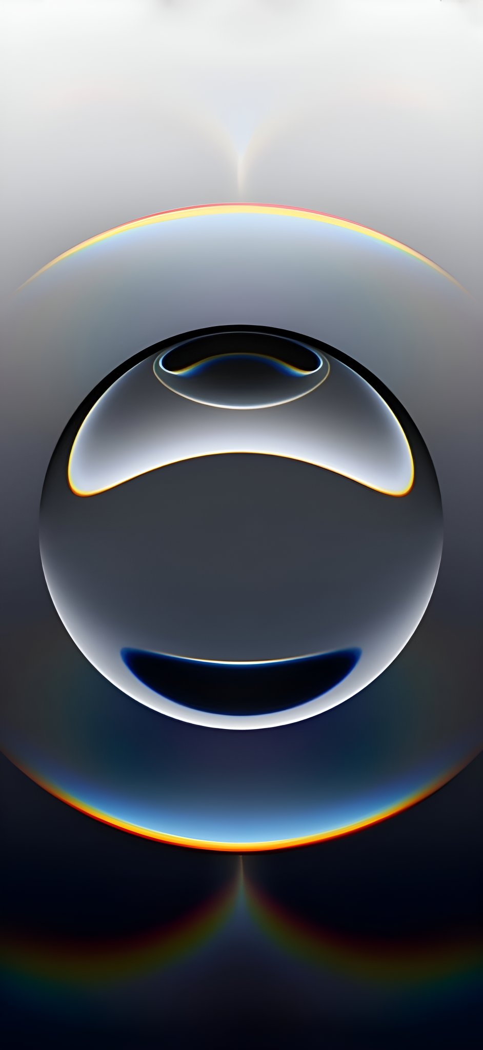 iPhone iOS Glass Sphere Rainbow Wallpaper 4K