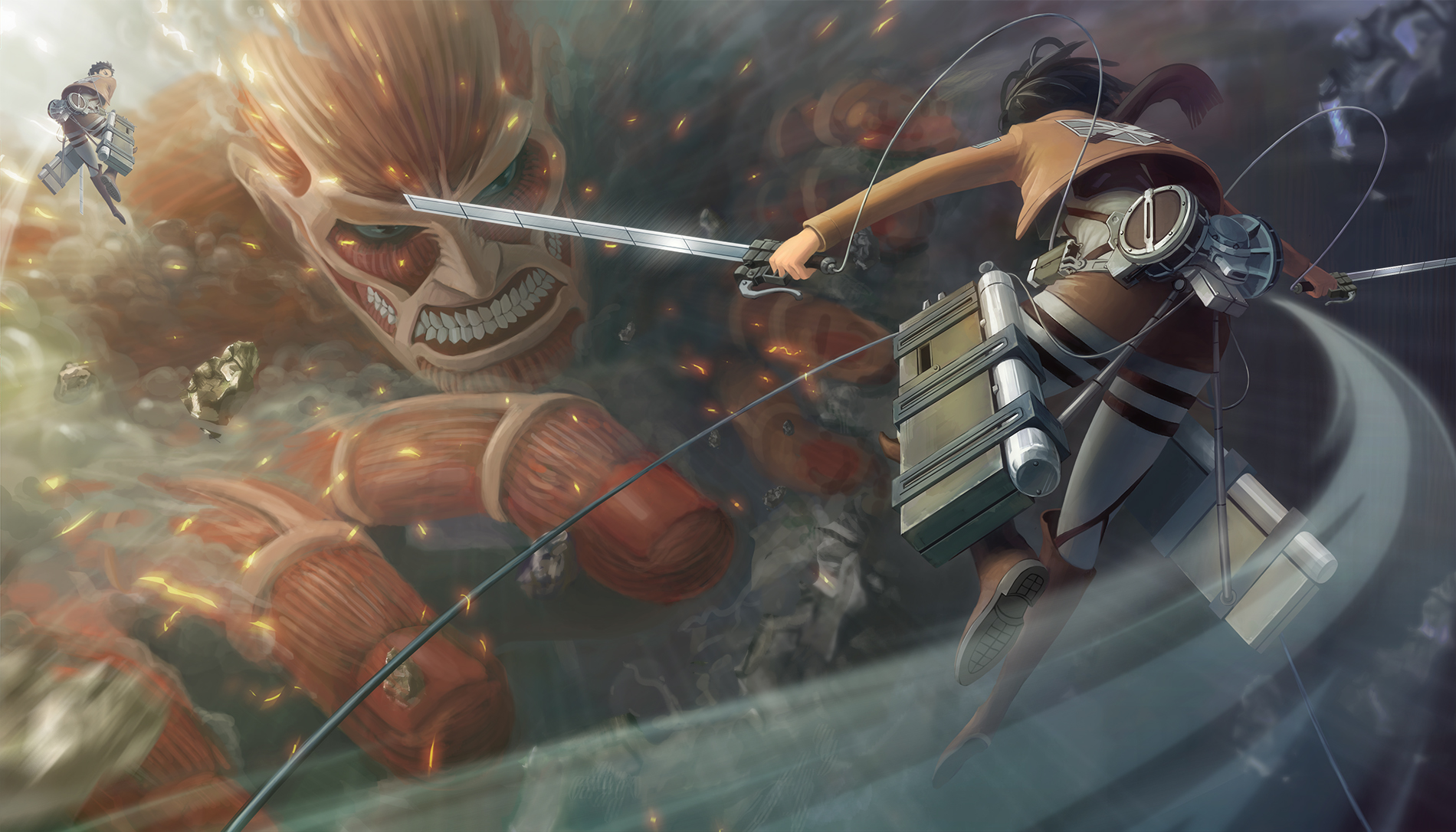 Attack on Titan Battle Wallpaper 4K