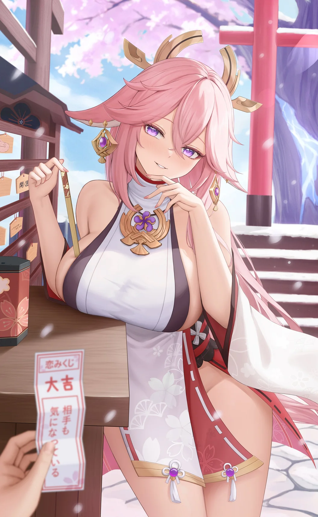 Yae Miko Shrine Wallpaper Genshin Impact 4K