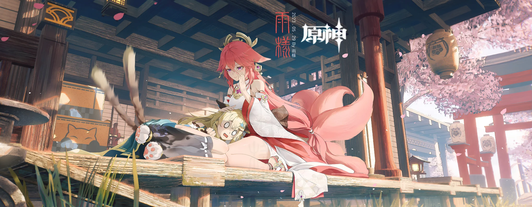 Yae Miko & Lumine 4K Genshin Impact Wallpaper