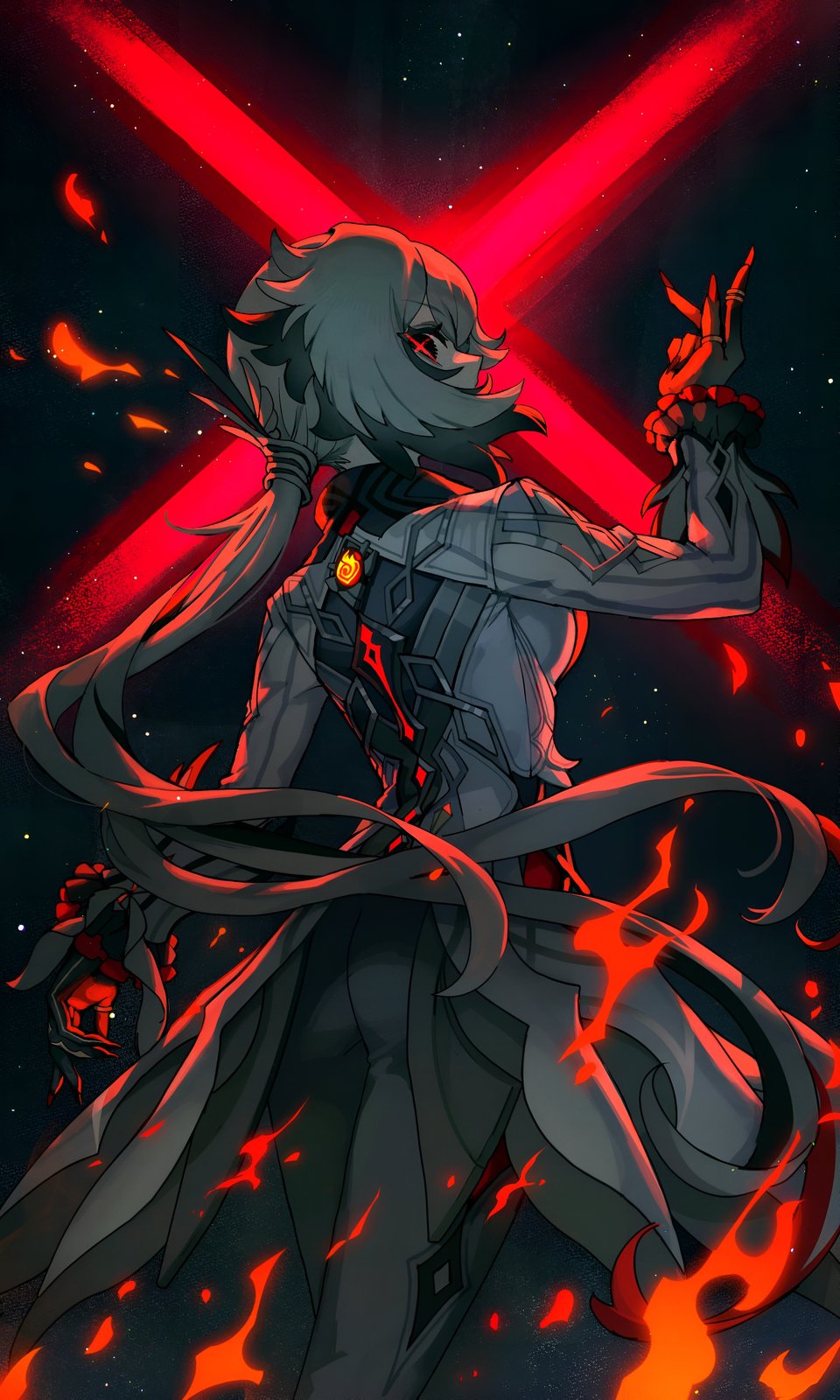 Arlecchino Genshin Impact Dark Flame Wallpaper