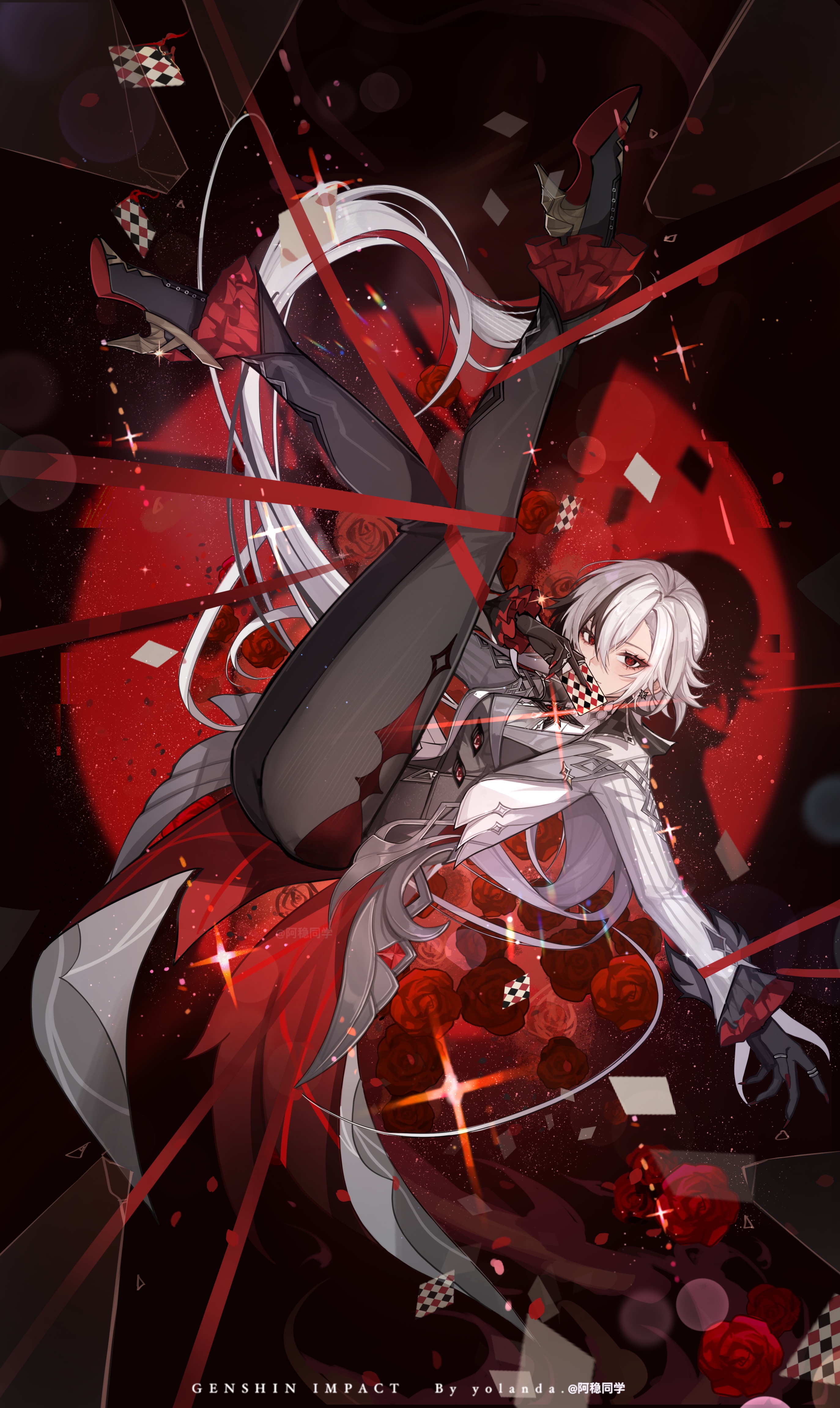 Arlecchino Genshin Impact 4K Wallpaper Art
