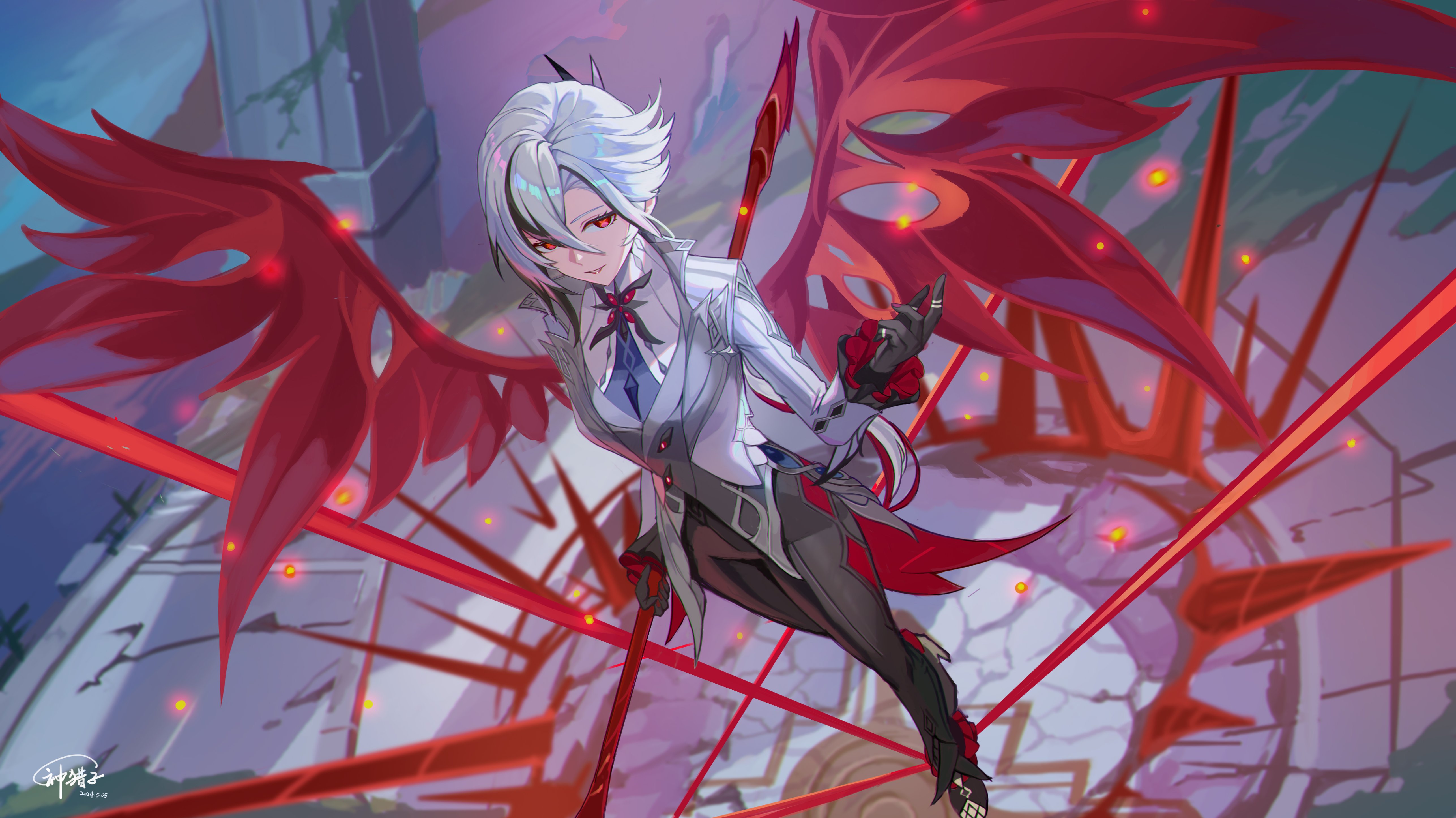 Arlecchino Genshin Impact 4K Wallpaper