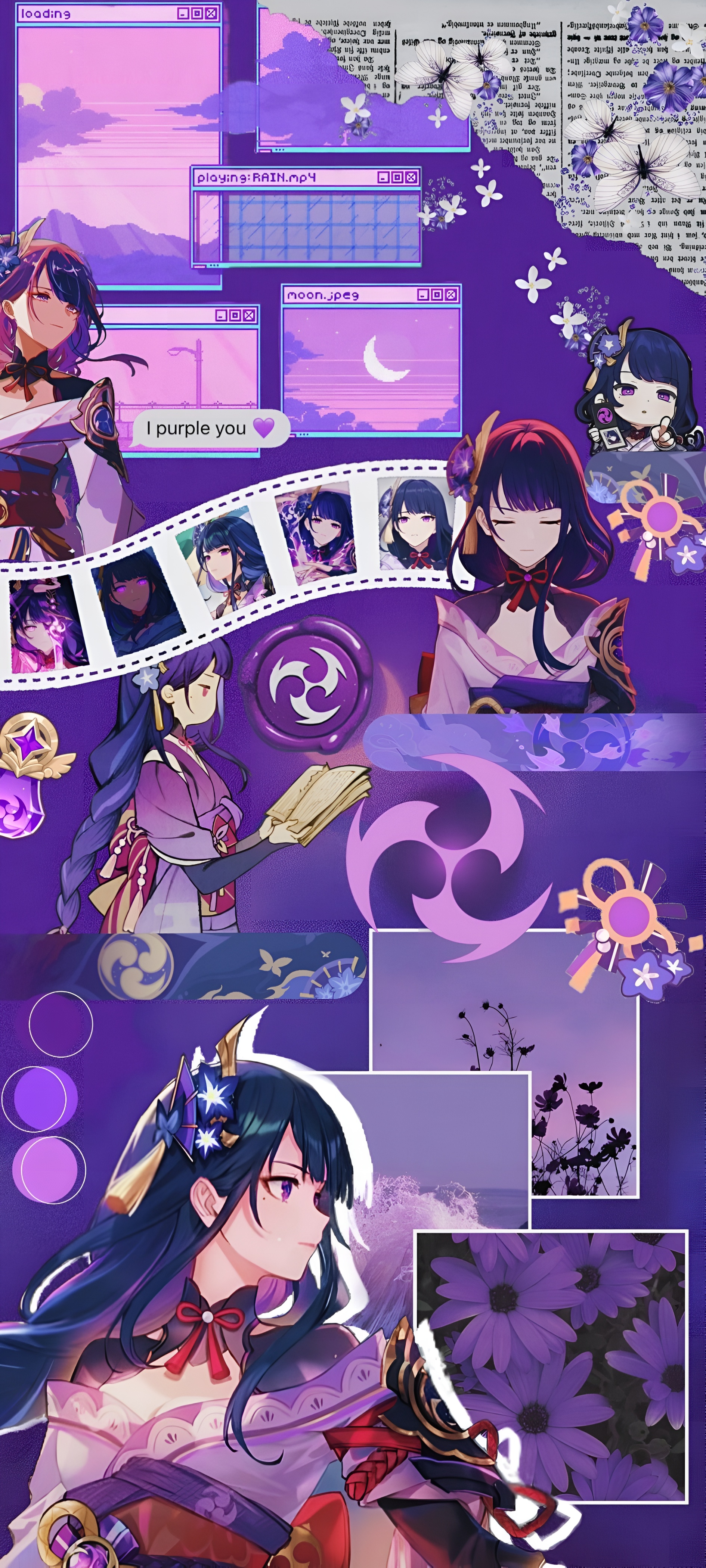 Raiden Shogun Purple Aesthetic Genshin Impact Wallpaper