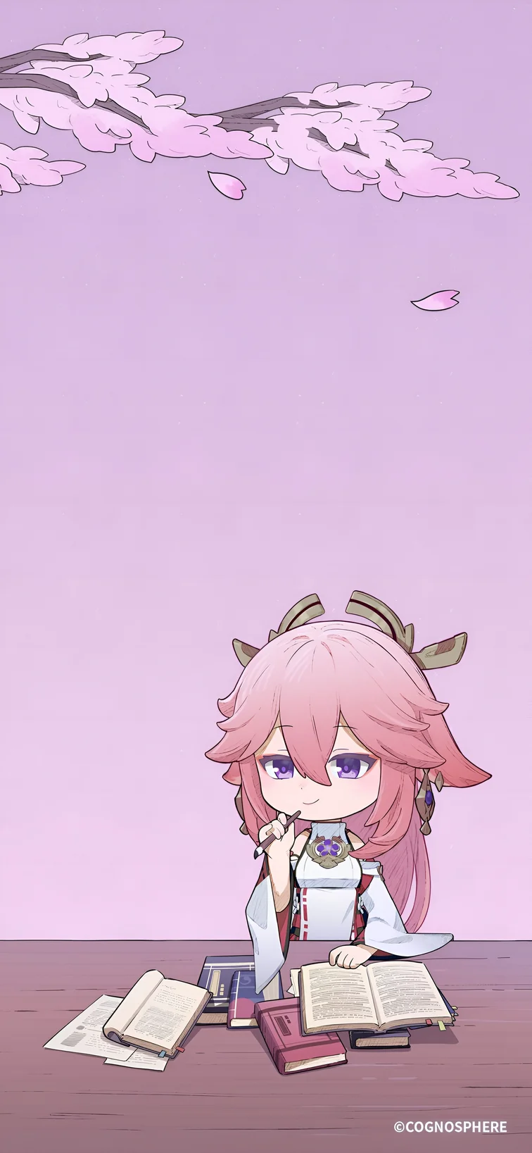 Sfondo Chibi Yae Miko – Genshin Impact 4K