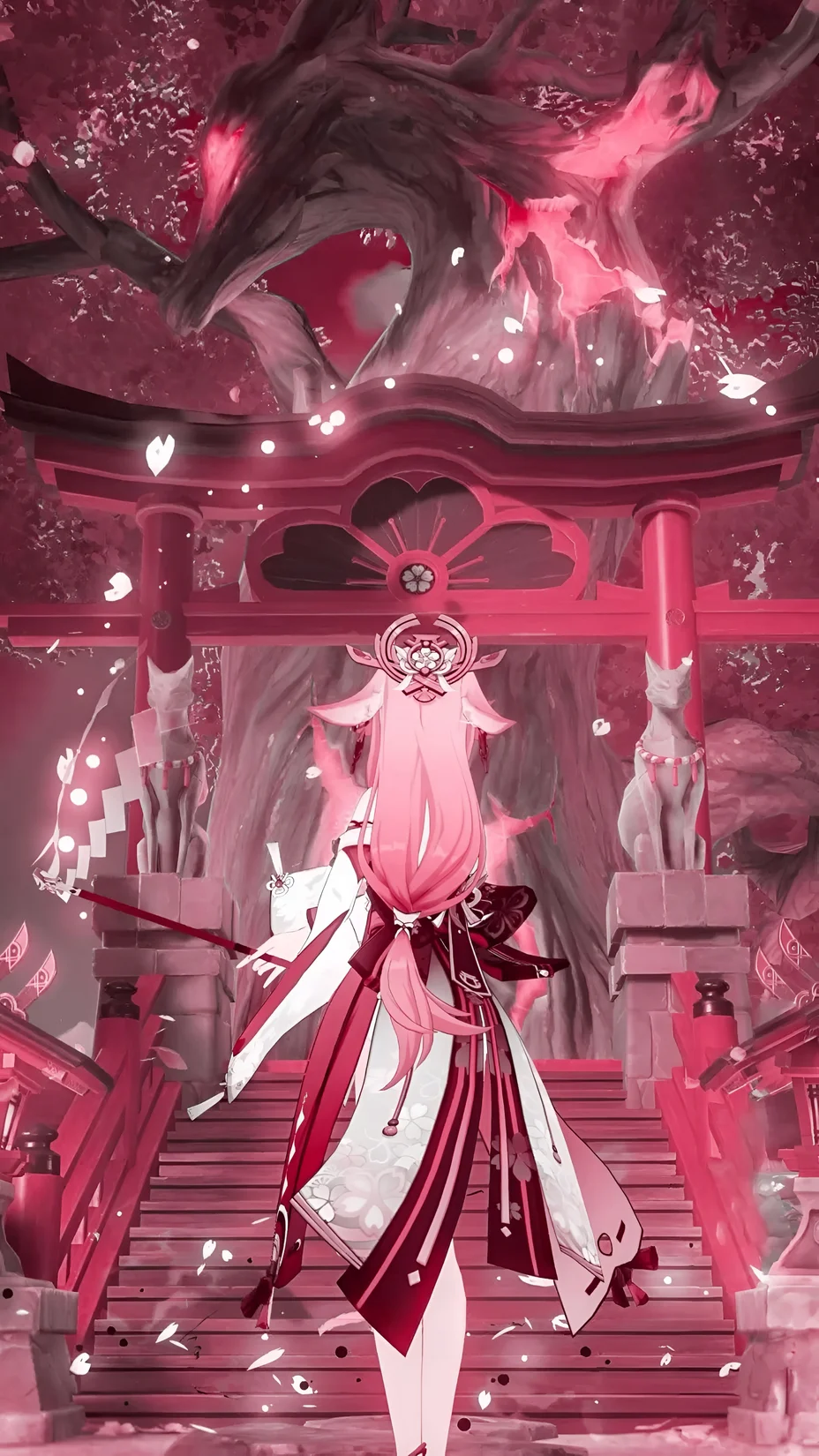 Yae Miko Shrine Wallpaper – Genshin Impact 4K