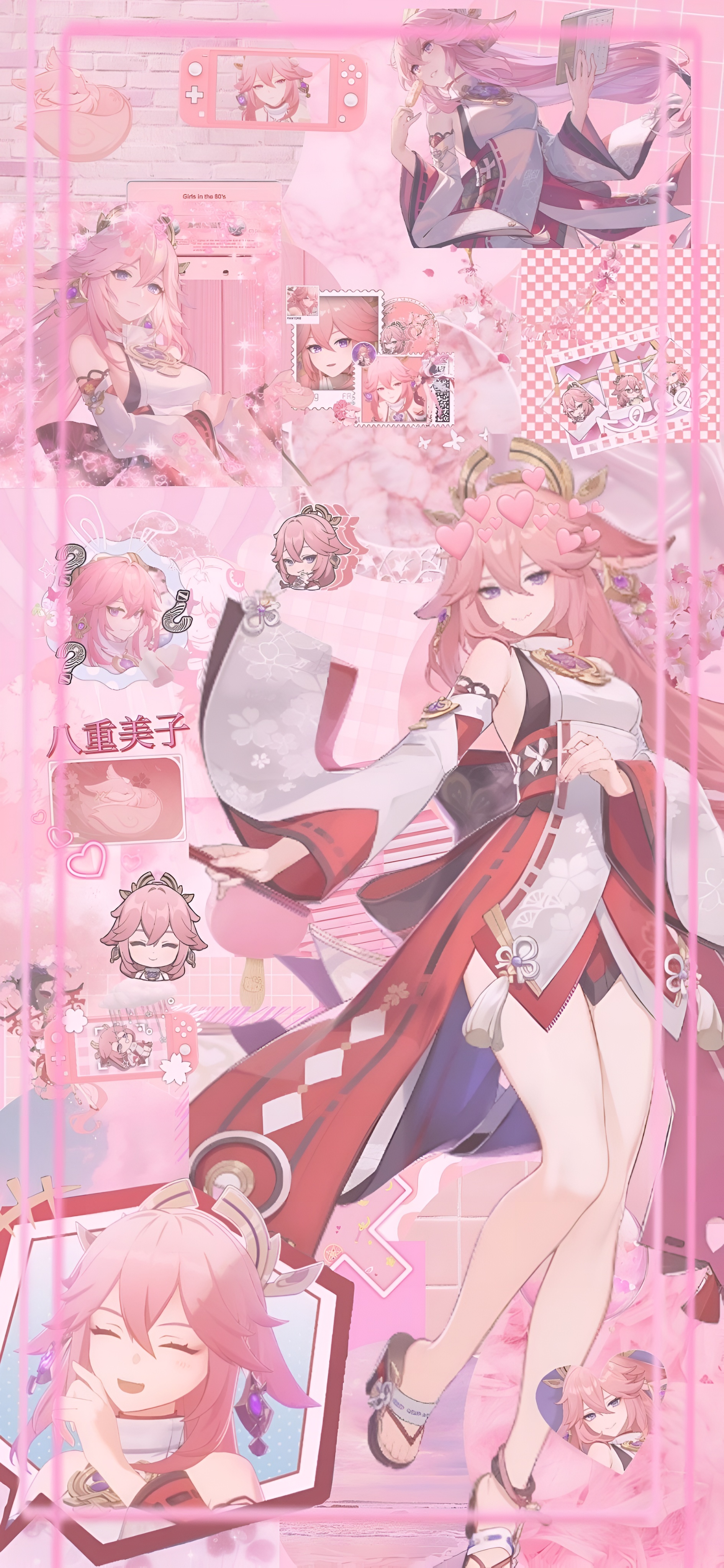 Yae Miko Pink Aesthetic Wallpaper Genshin Impact