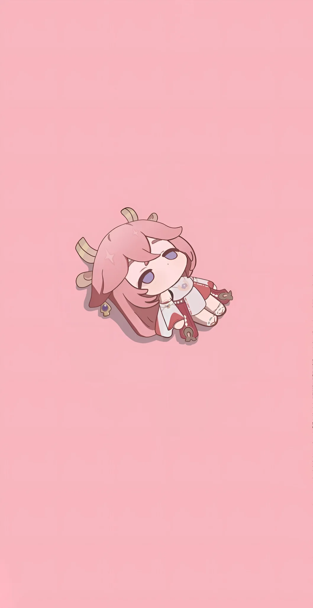 Yae Miko Chibi Wallpaper Genshin Impact Pink