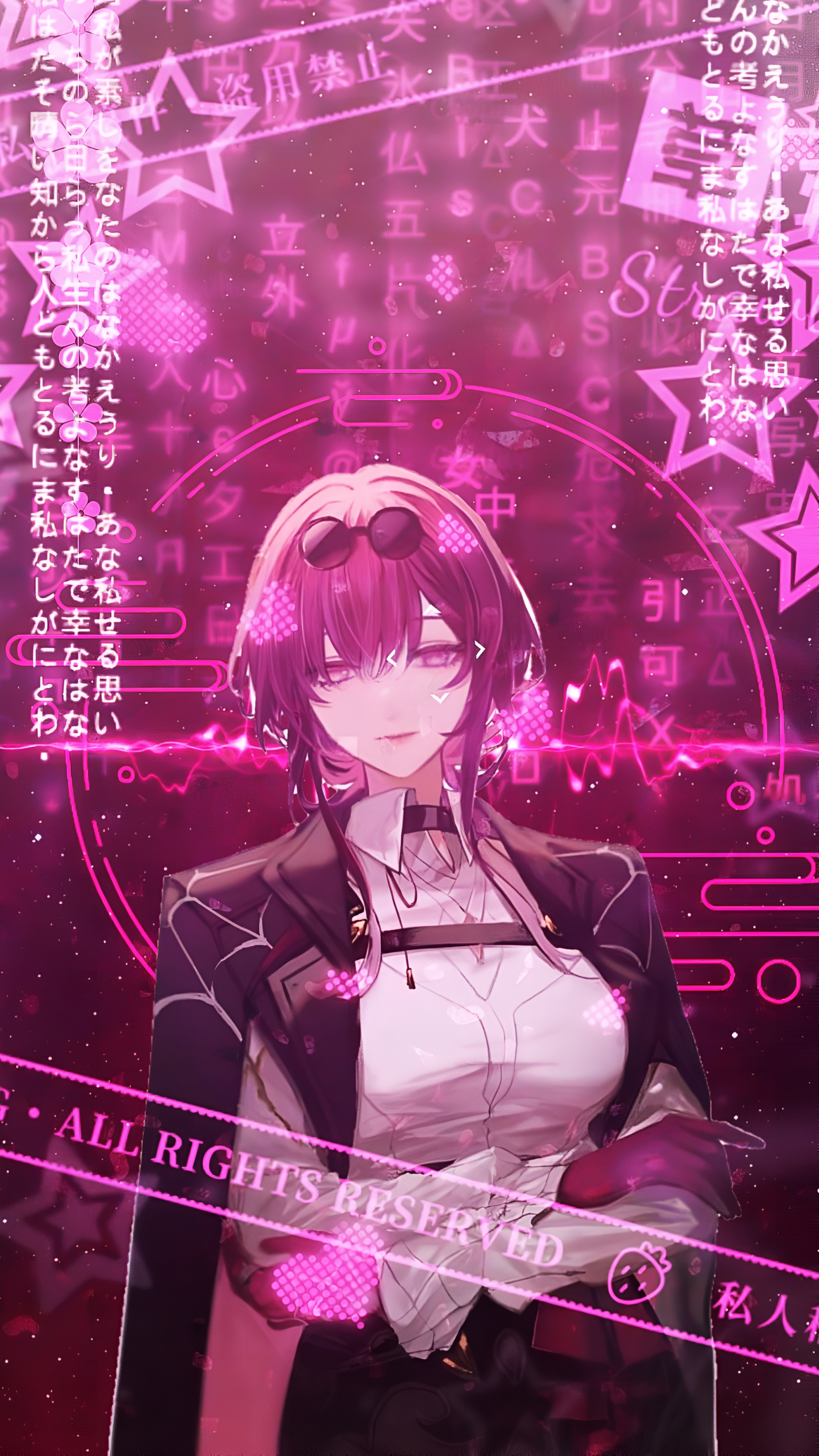 Kafka Honkai Star Rail Neon Pink 4K Wallpaper