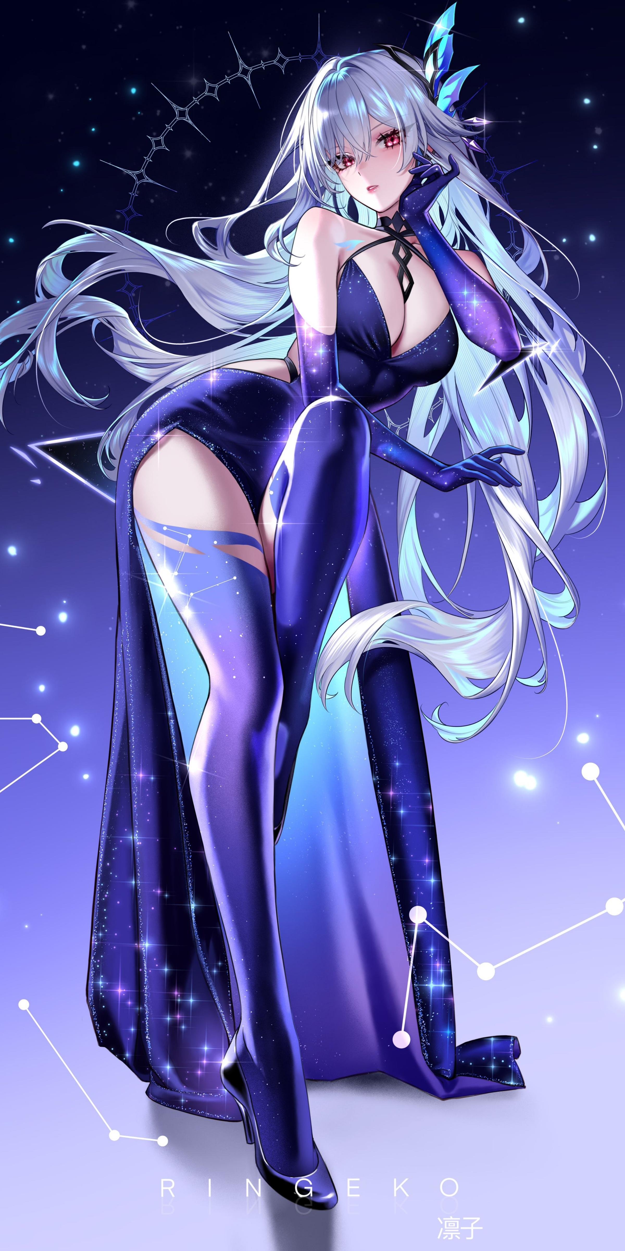 Skirk Genshin Impact Galaxy Dress 4K Wallpaper