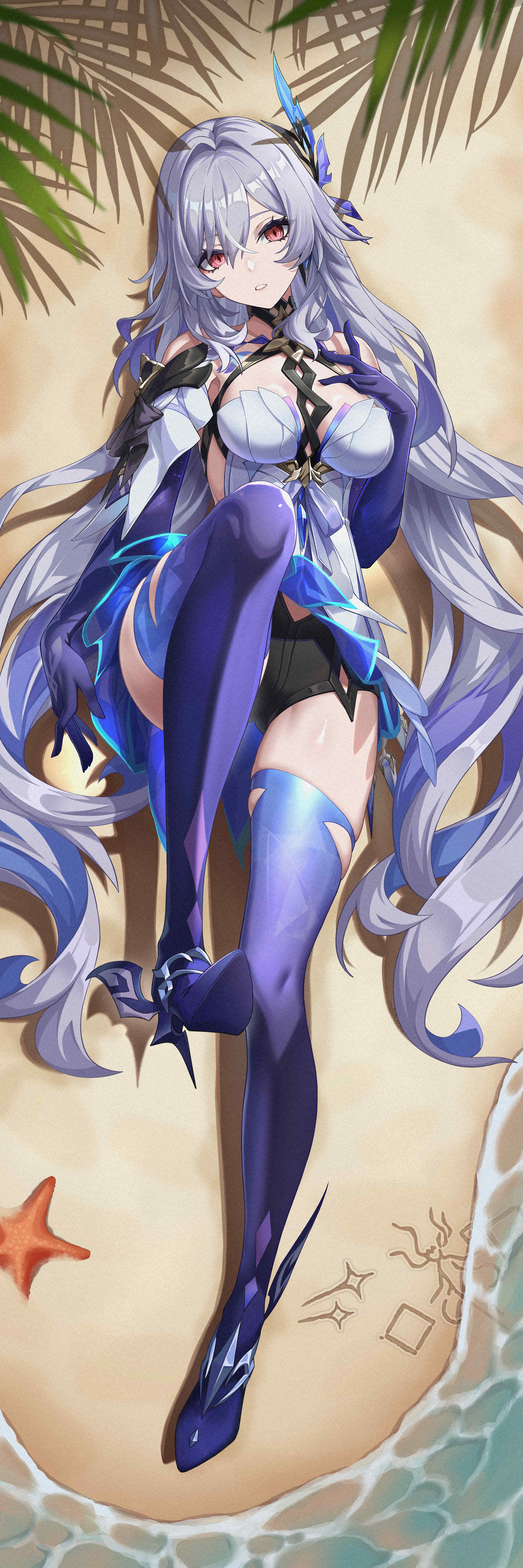 Skirk Genshin Impact Beach Wallpaper 4K