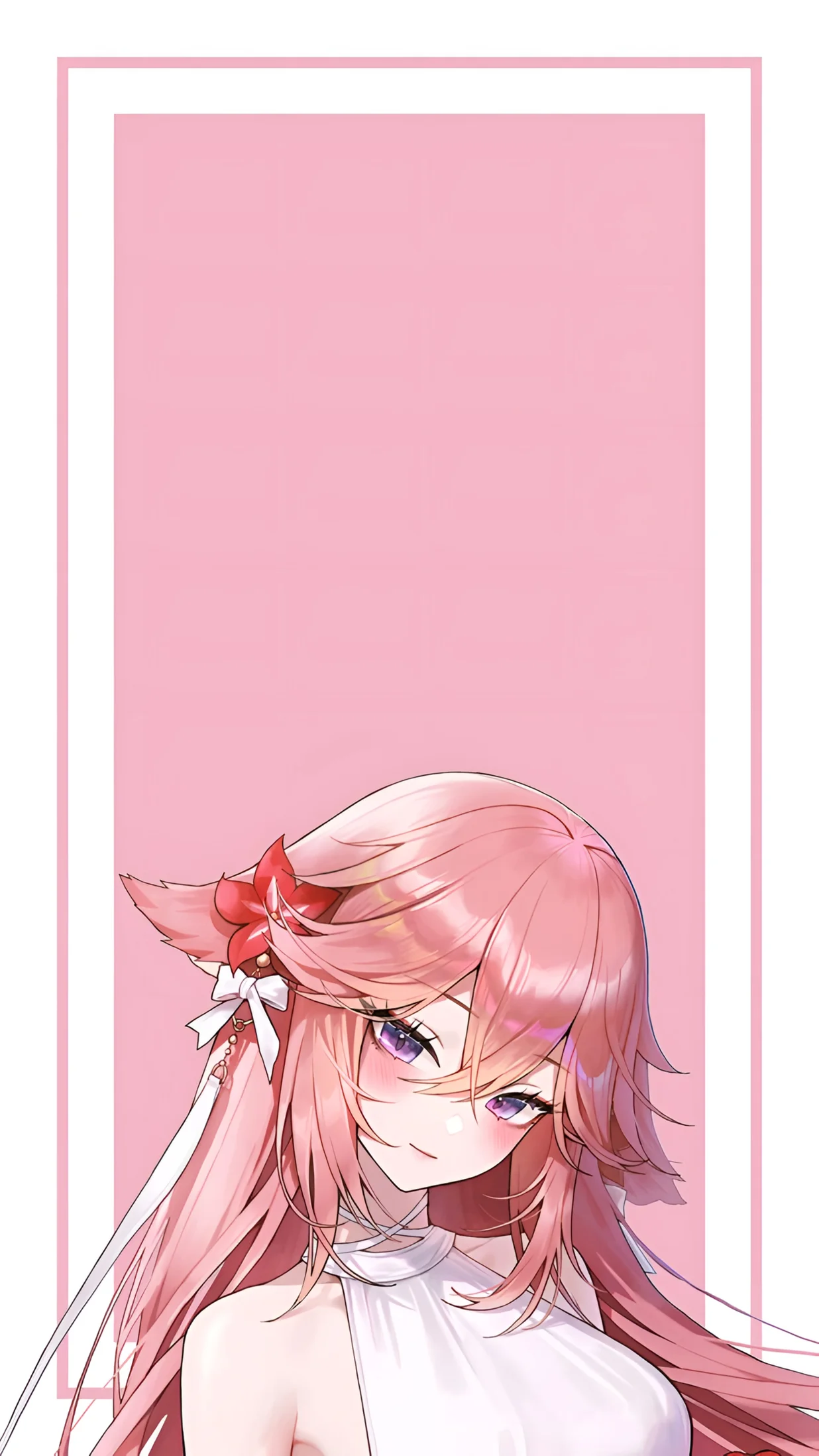 Yae Miko Genshin Impact Mandhari ya Pinki 4K